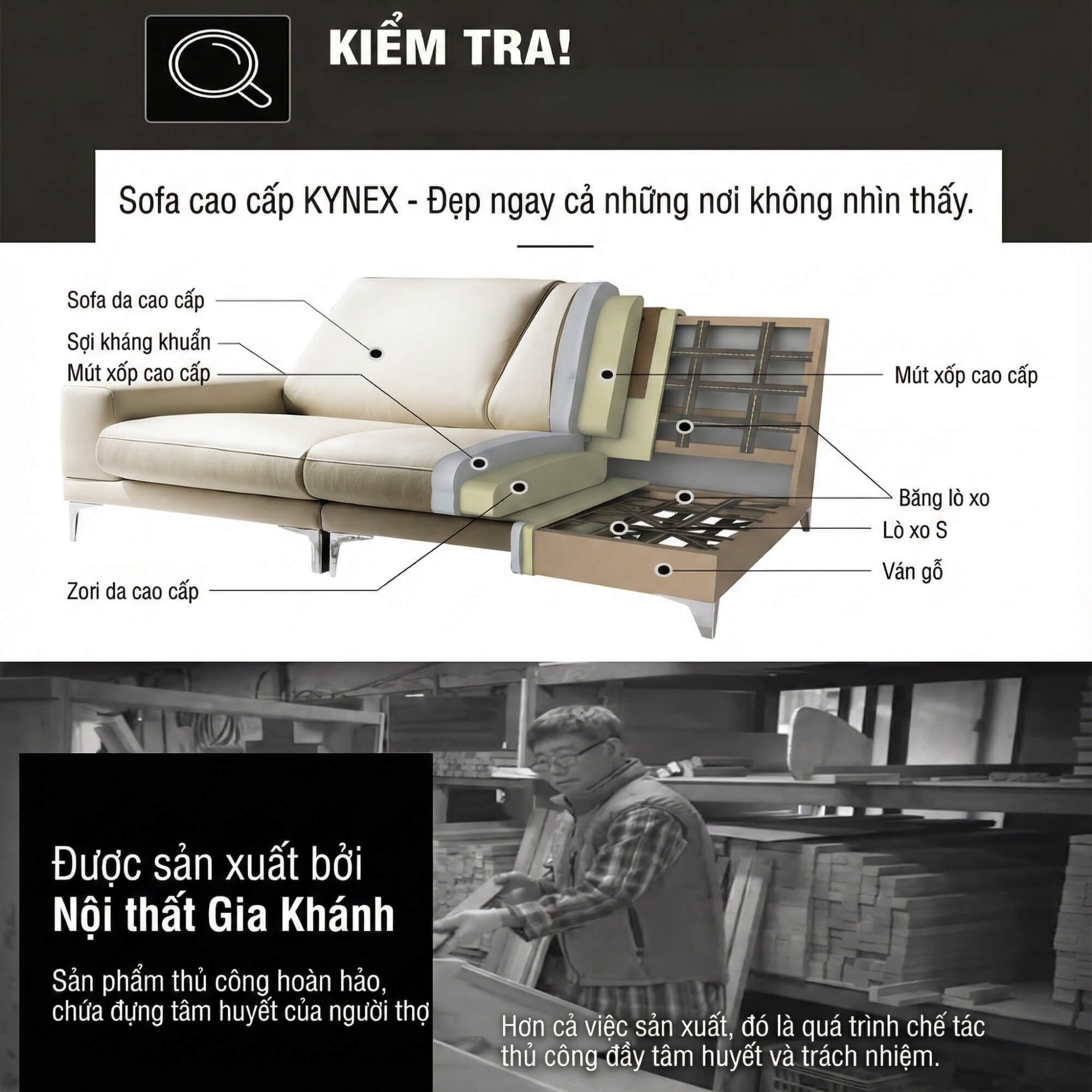 Sofa KYNEX - Sofa Băng Trang Nhã Đơn Giản Cho Phòng Khách Nhỏ