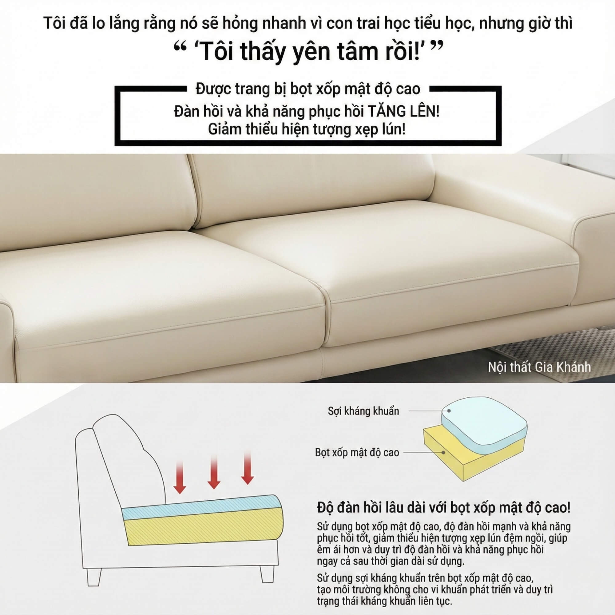 Sofa KYNEX - Sofa Băng Trang Nhã Đơn Giản Cho Phòng Khách Nhỏ