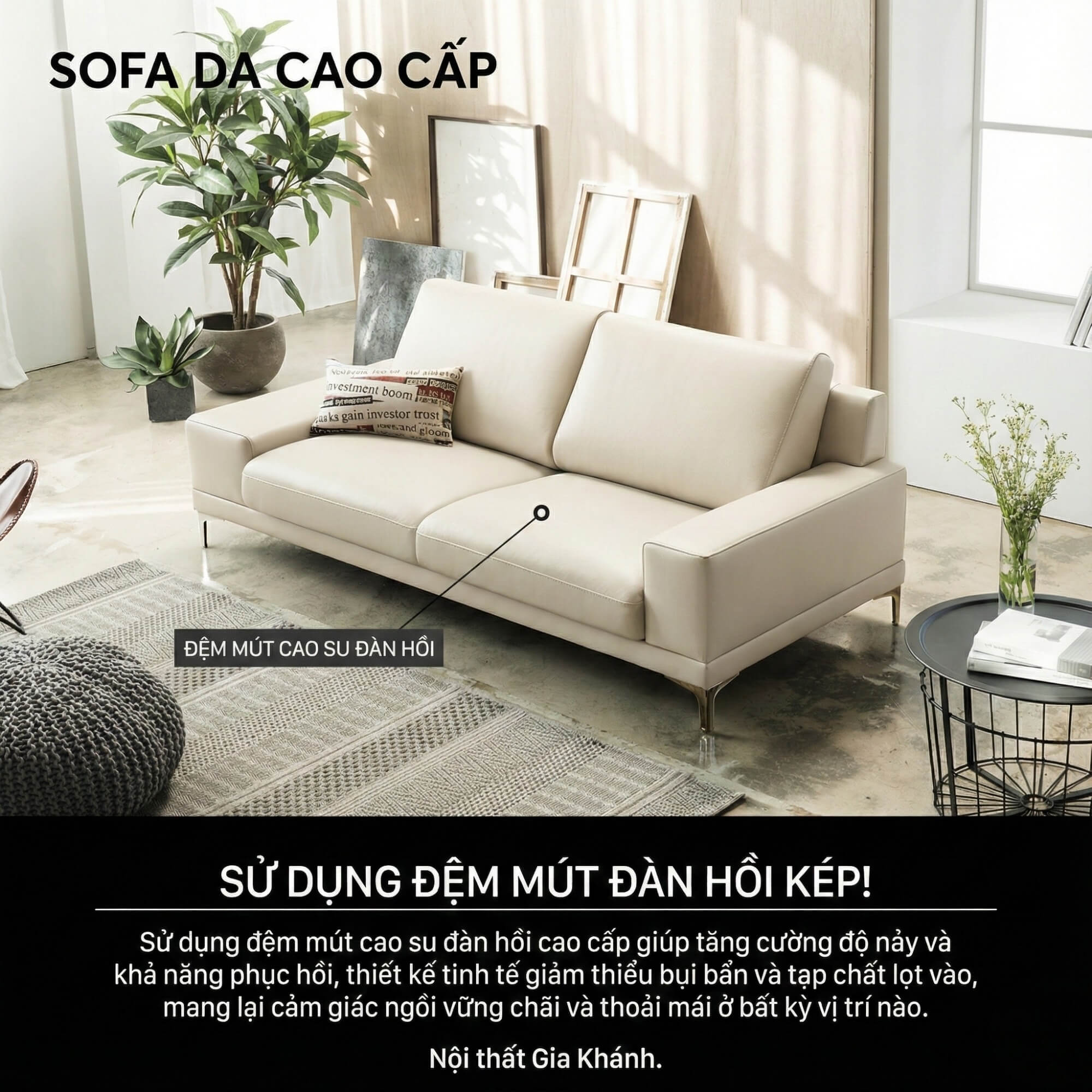 Sofa KYNEX - Sofa Băng Trang Nhã Đơn Giản Cho Phòng Khách Nhỏ