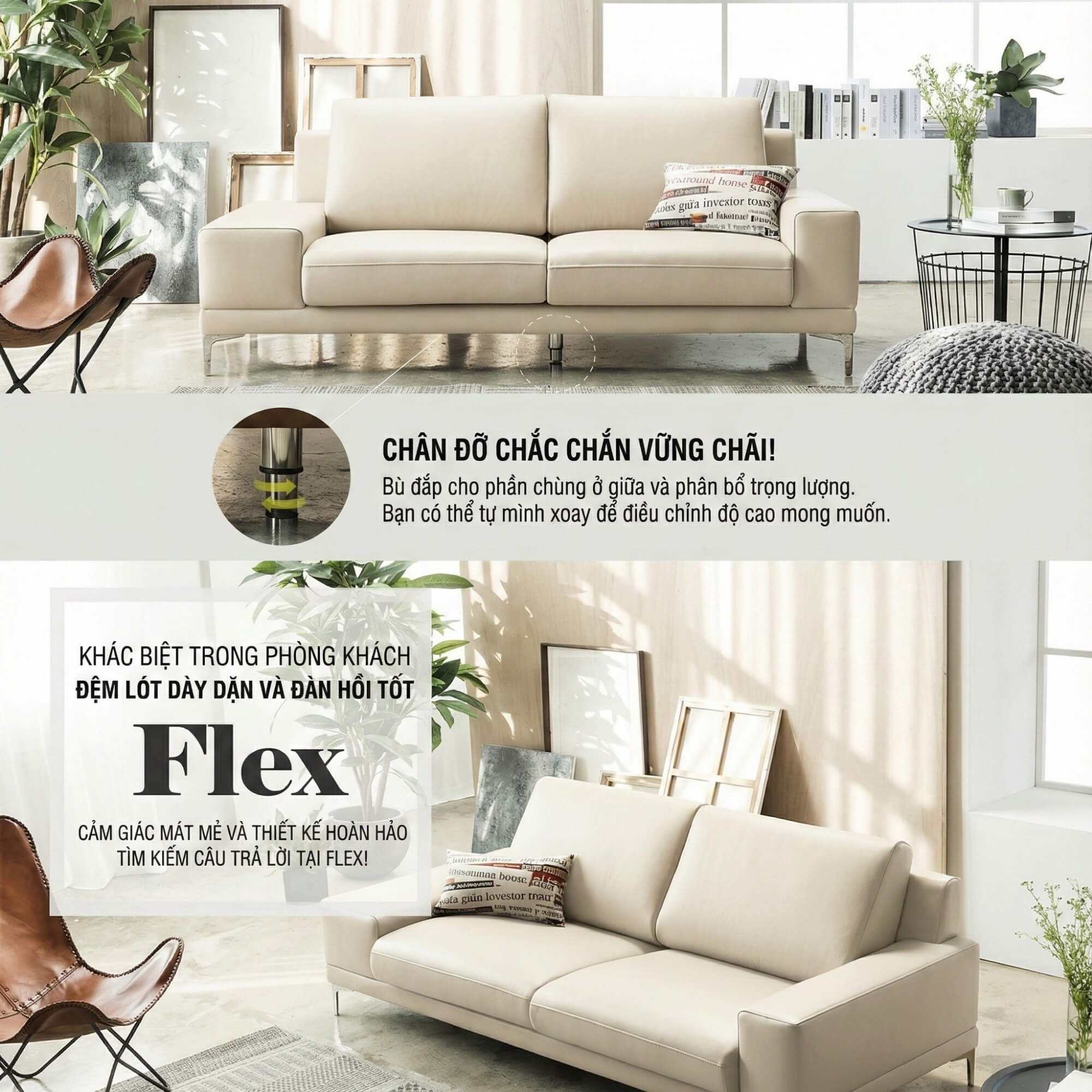 Sofa KYNEX - Sofa Băng Trang Nhã Đơn Giản Cho Phòng Khách Nhỏ
