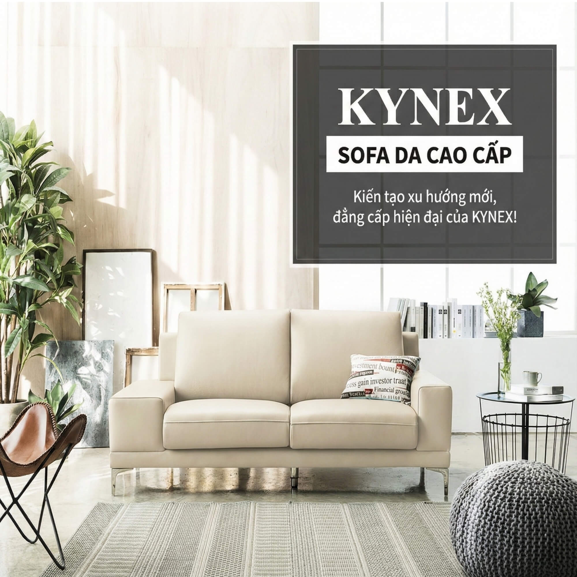 Sofa KYNEX - Sofa Băng Trang Nhã Đơn Giản Cho Phòng Khách Nhỏ