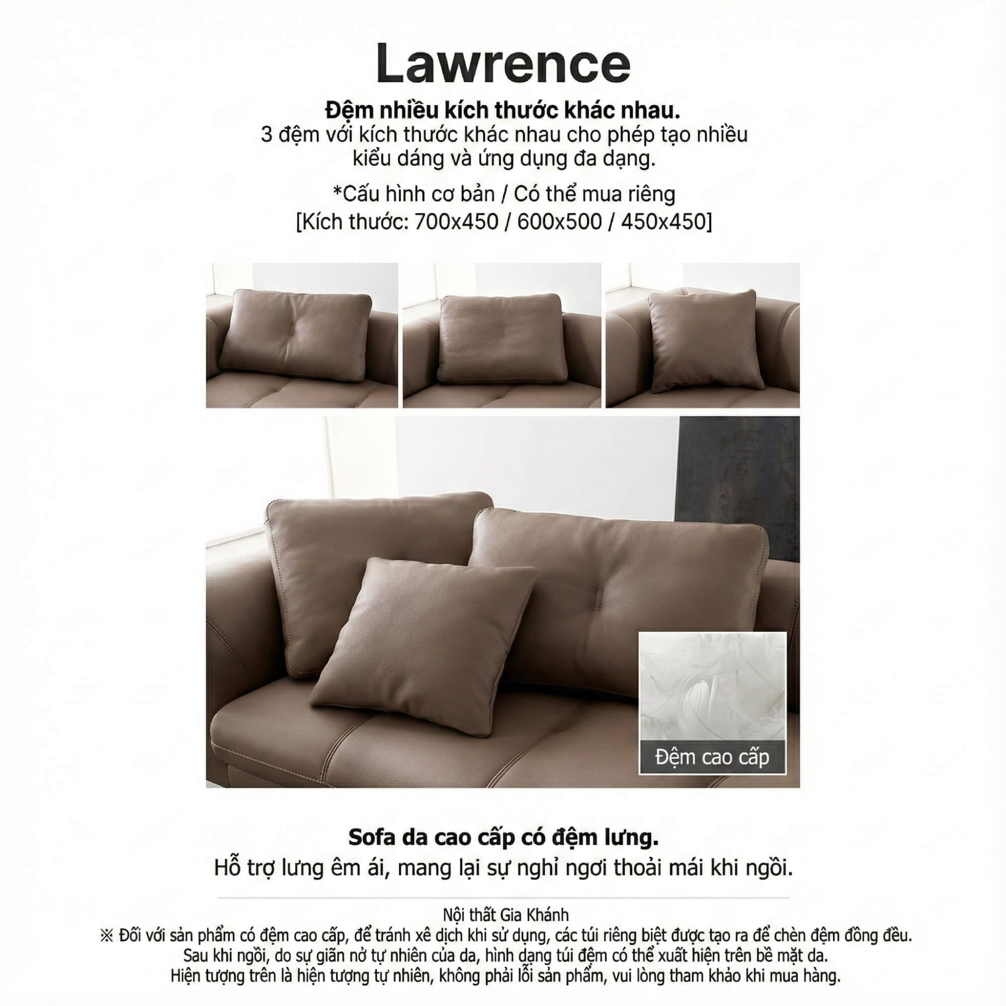Sofa LAWRENCE – Sofa Băng Bọc Da Kiểu Dáng Retro Tối Giản