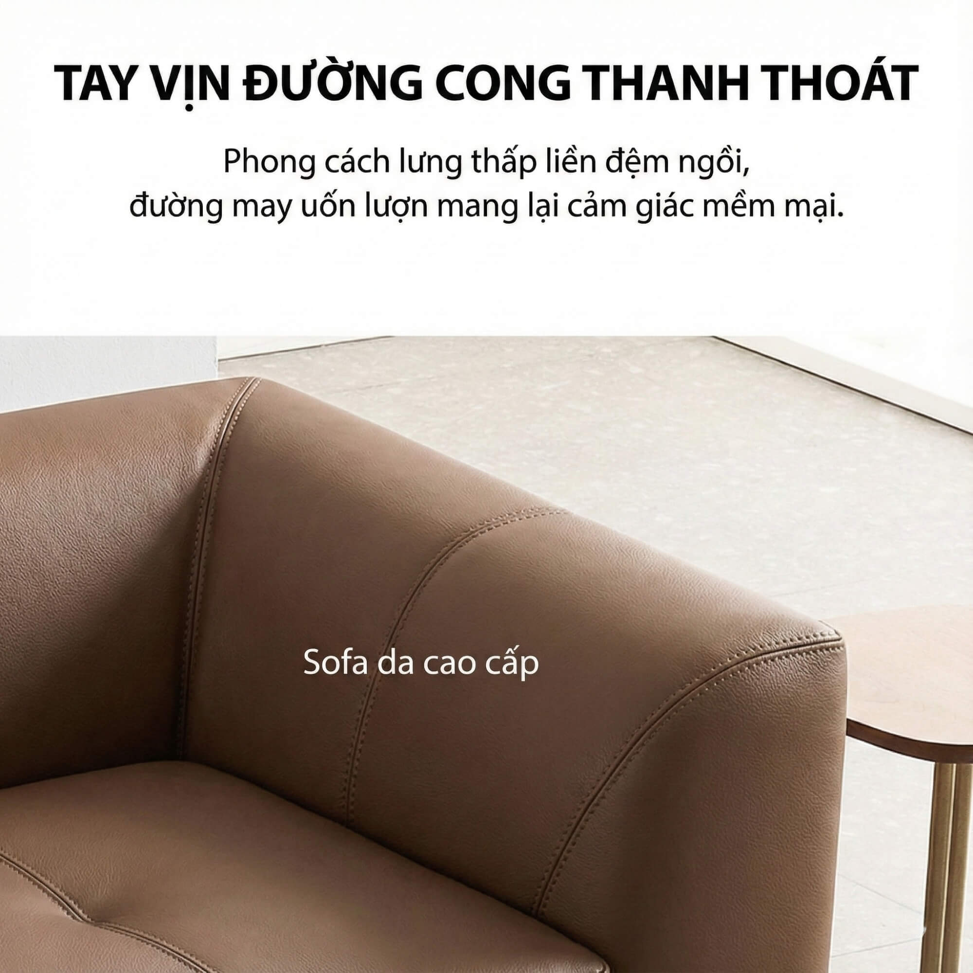Sofa LAWRENCE – Sofa Băng Bọc Da Kiểu Dáng Retro Tối Giản
