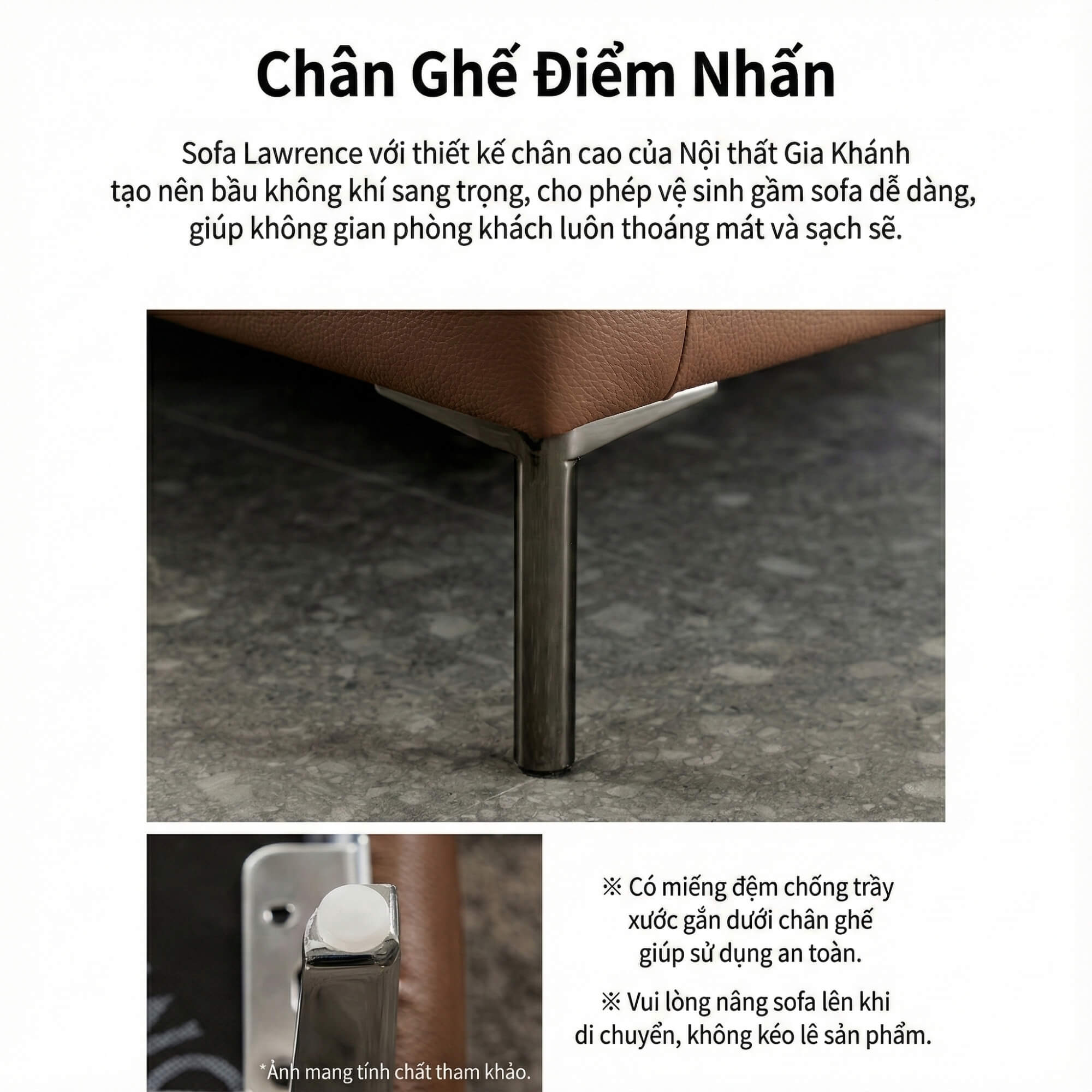 Sofa LAWRENCE – Sofa Băng Bọc Da Kiểu Dáng Retro Tối Giản