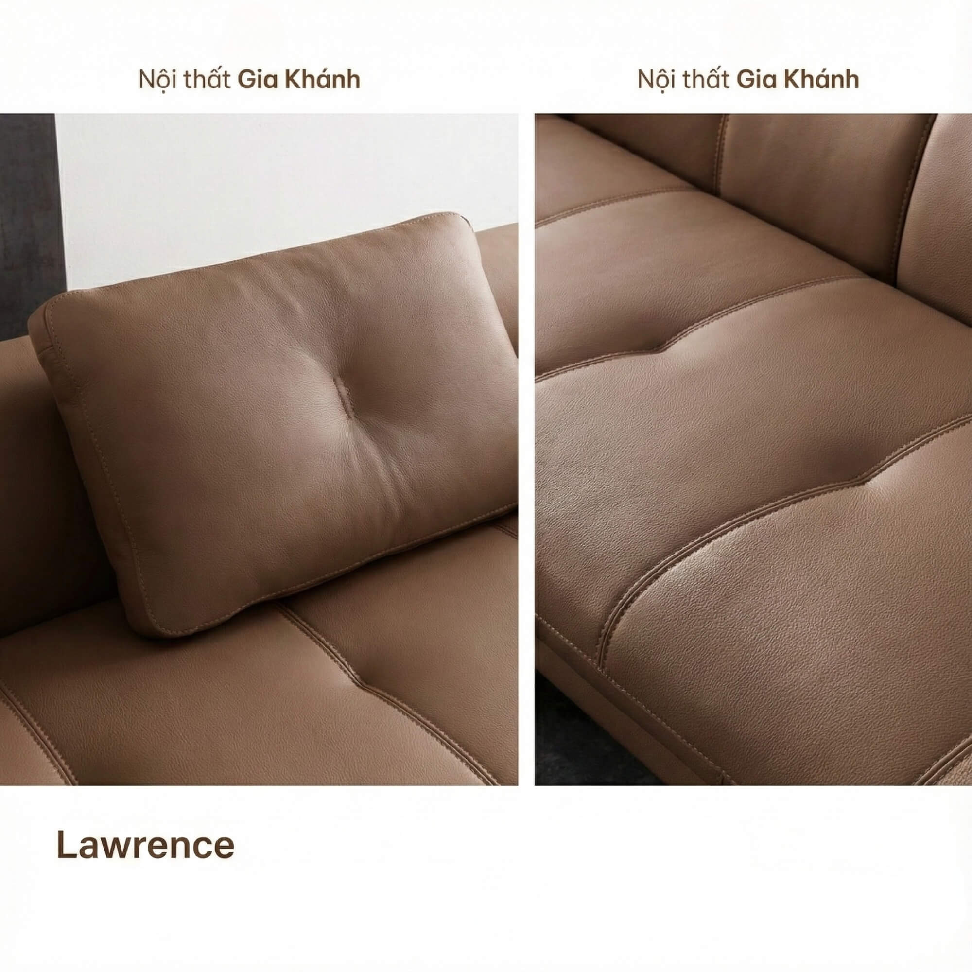 Sofa LAWRENCE – Sofa Băng Bọc Da Kiểu Dáng Retro Tối Giản