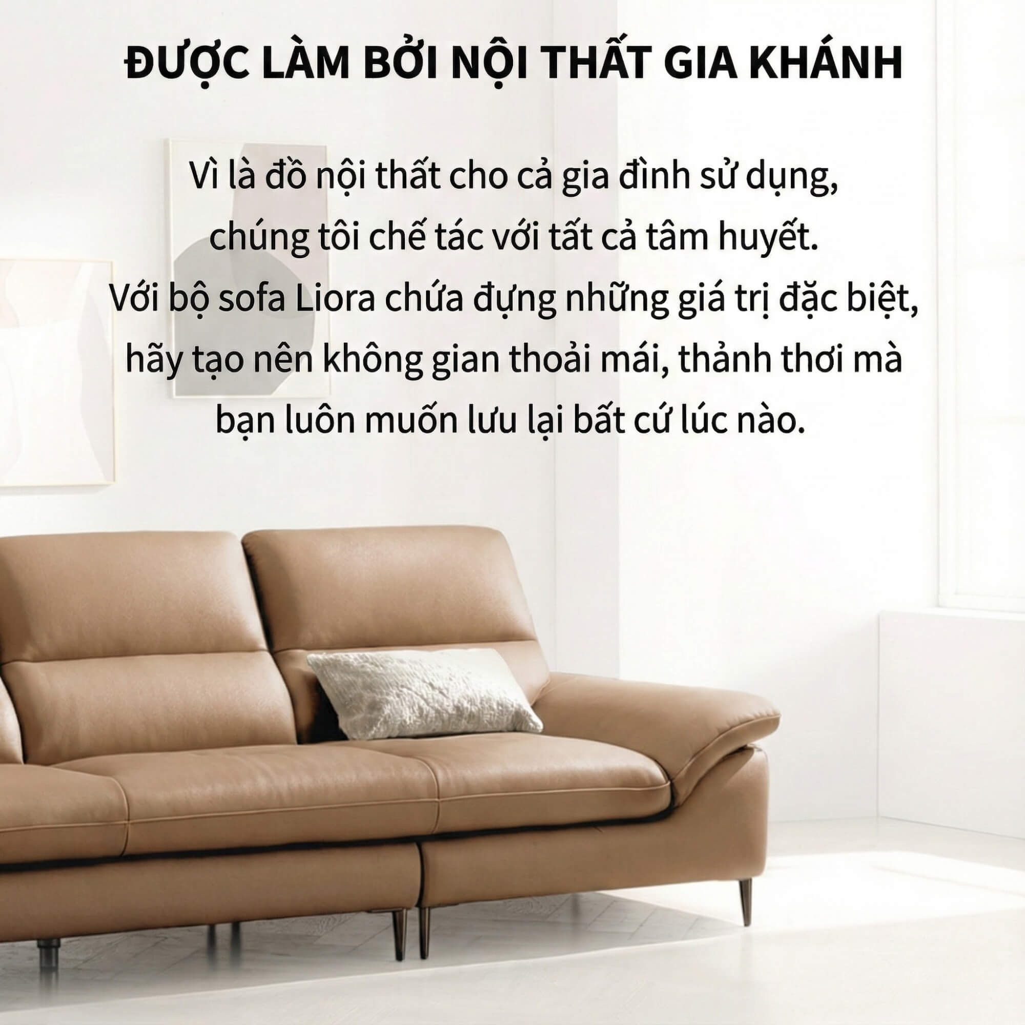 Sofa LIORA – Sofa Băng Hiện Đại Bọc Da Thiết Kế Đệm Lưng Êm Ái 
