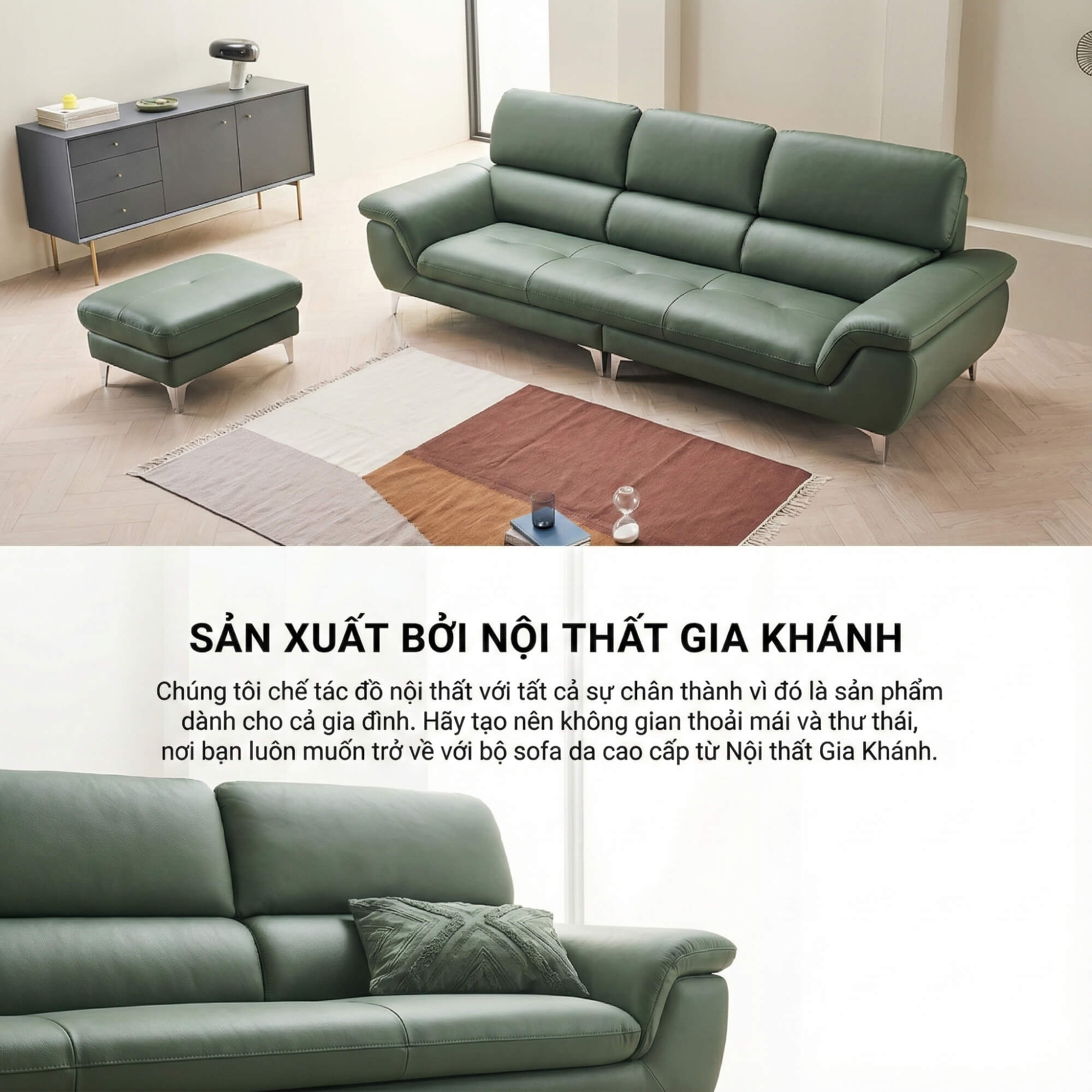 Sofa LOVYN - Sofa Băng Bọc Da Đây Yêu Thương Cho Phòng Khách
