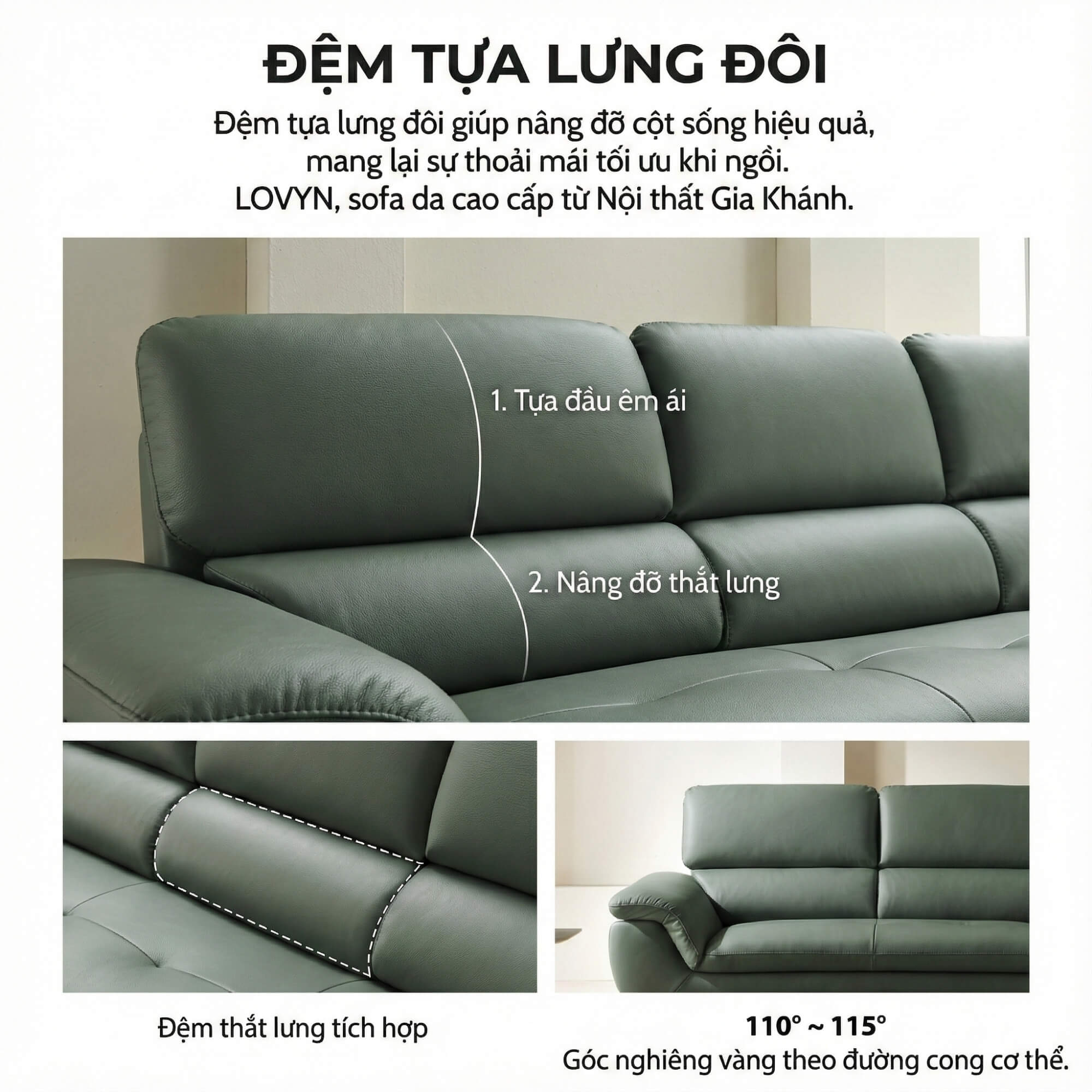 Sofa LOVYN - Sofa Băng Bọc Da Đây Yêu Thương Cho Phòng Khách