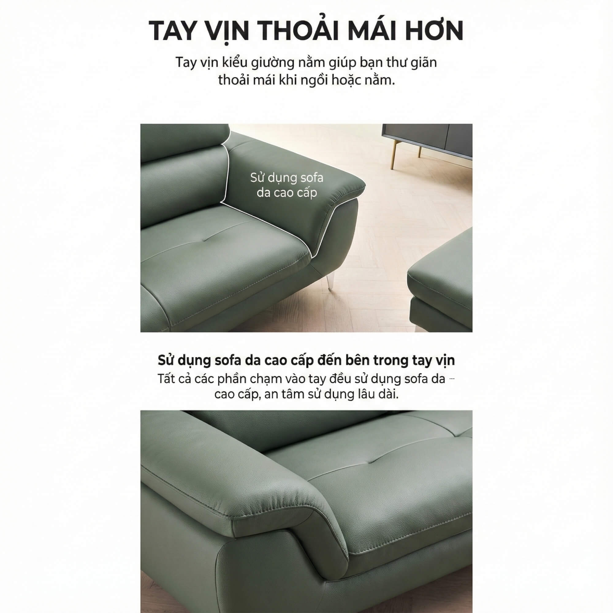 Sofa LOVYN - Sofa Băng Bọc Da Đây Yêu Thương Cho Phòng Khách