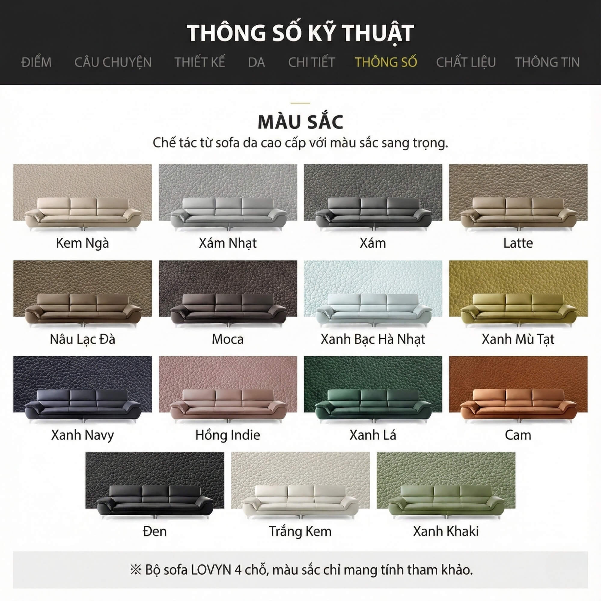 Sofa LOVYN - Sofa Băng Bọc Da Đây Yêu Thương Cho Phòng Khách