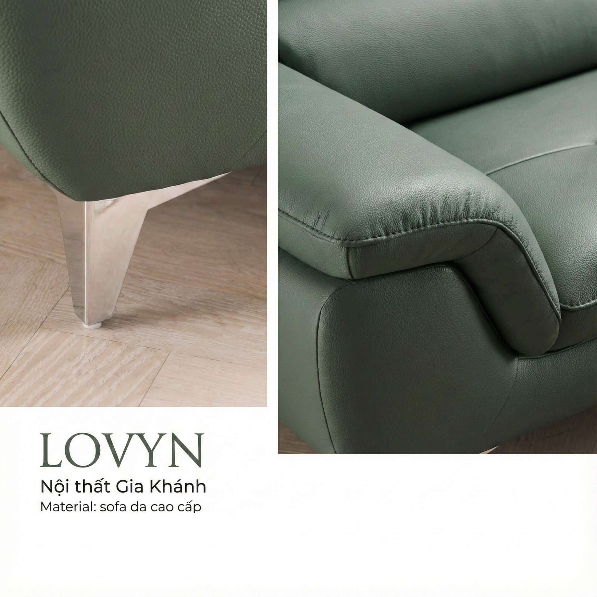 Sofa LOVYN - Sofa Băng Bọc Da Đây Yêu Thương Cho Phòng Khách