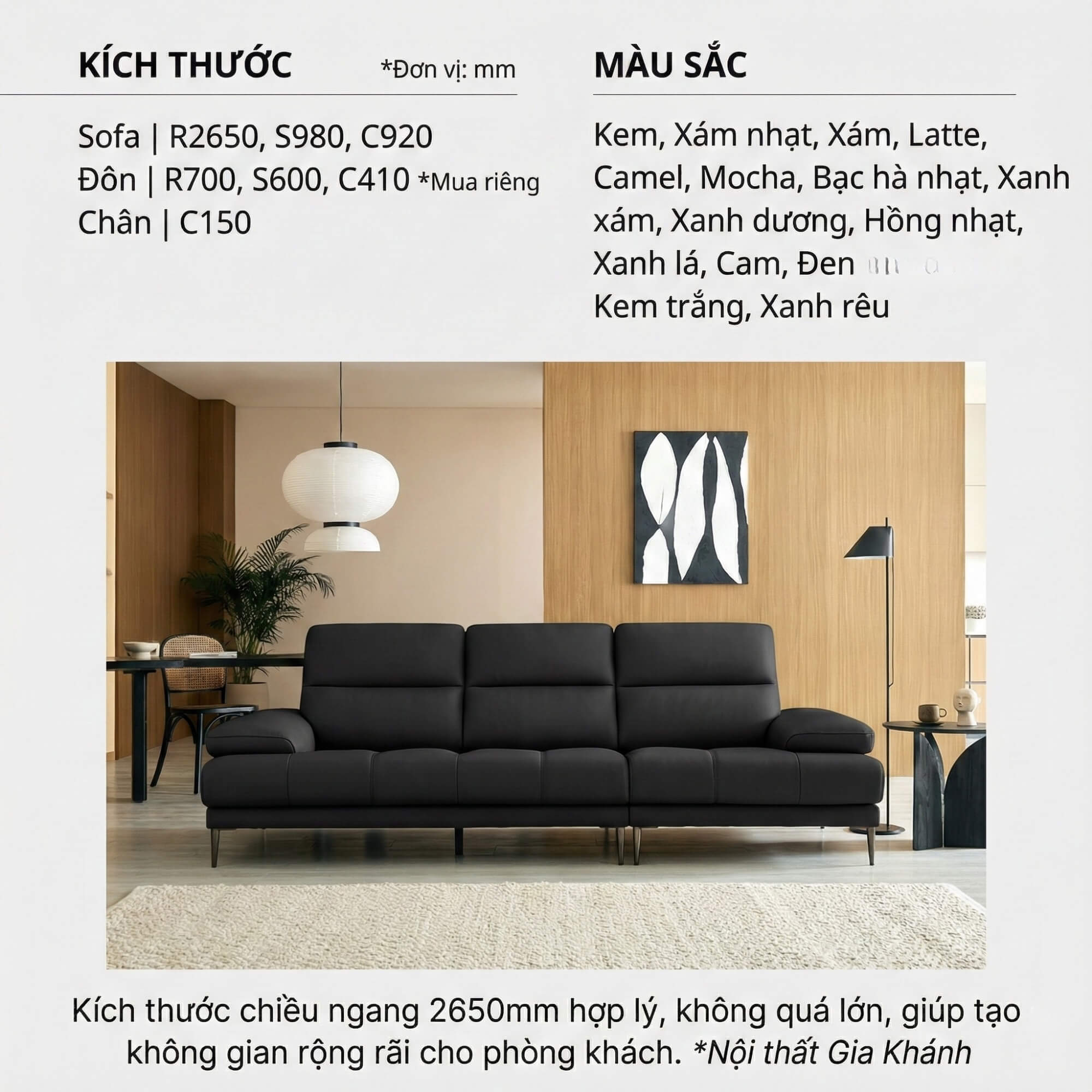 Sofa LULLABY - Sofa Băng Hiện Đại Thiết Kế Tay Bệt Nghỉ Ngơi 