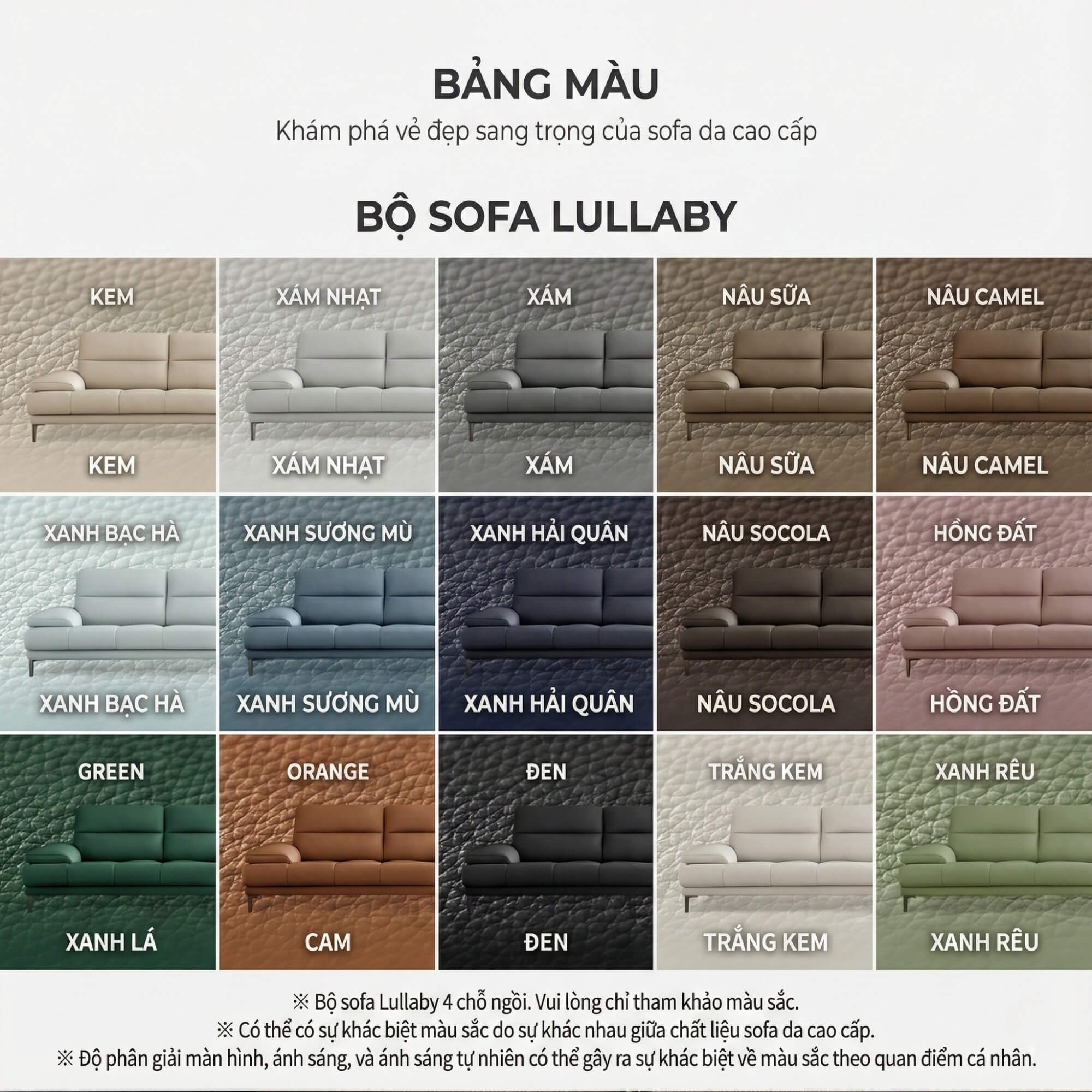 Sofa LULLABY - Sofa Băng Hiện Đại Thiết Kế Tay Bệt Nghỉ Ngơi 