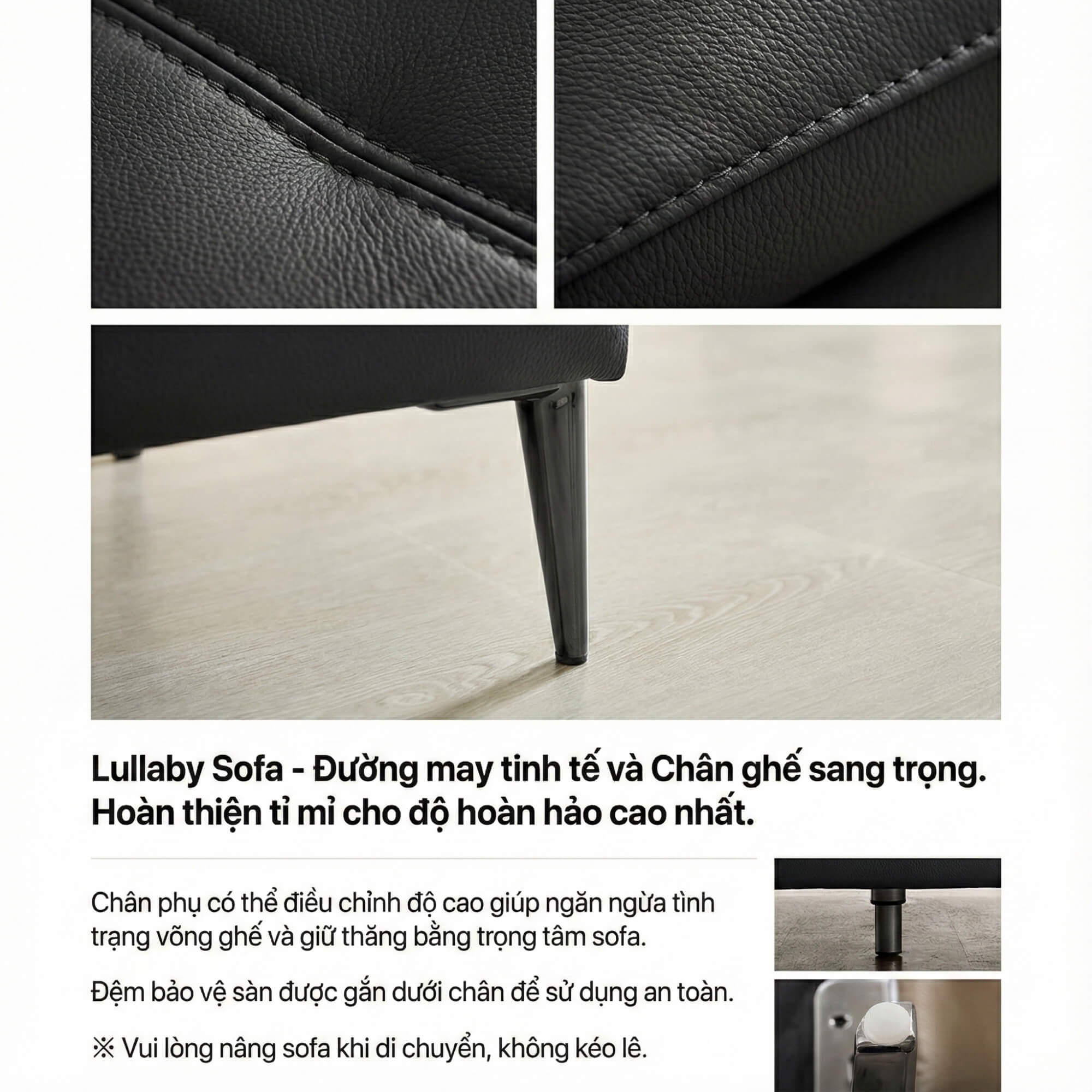 Sofa LULLABY - Sofa Băng Hiện Đại Thiết Kế Tay Bệt Nghỉ Ngơi 