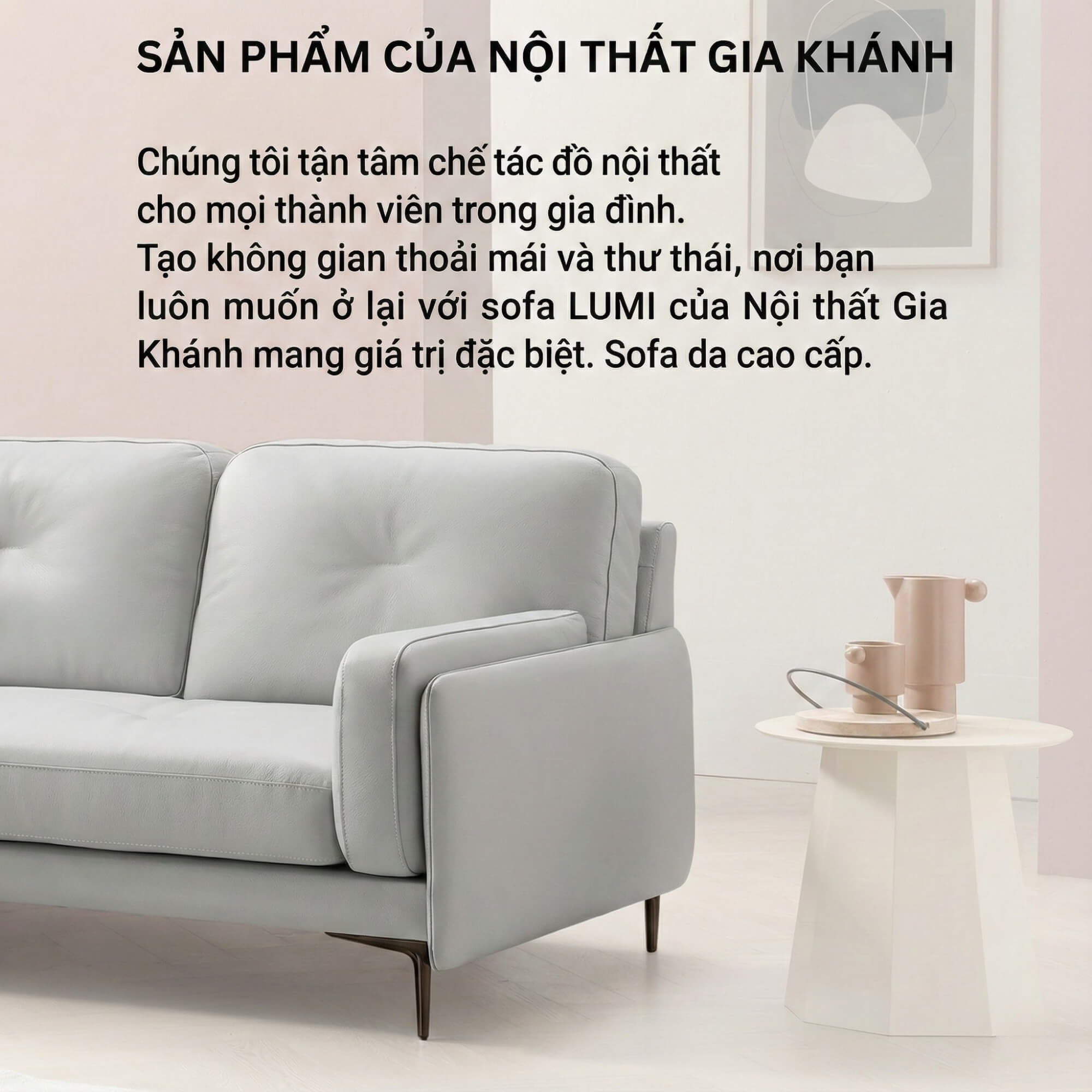 Sofa LUMI - Sofa Da Hiện Đại Thiết Kế Thanh Mảnh Cho Phòng Khách Tinh Tế