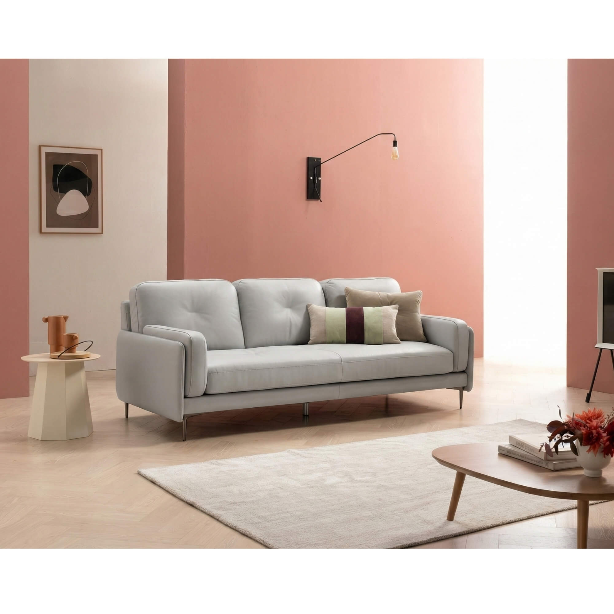 Khung sofa hiện đại LUMI nhận bọc da theo màu yêu cầu tại Xưởng Gia Khánh