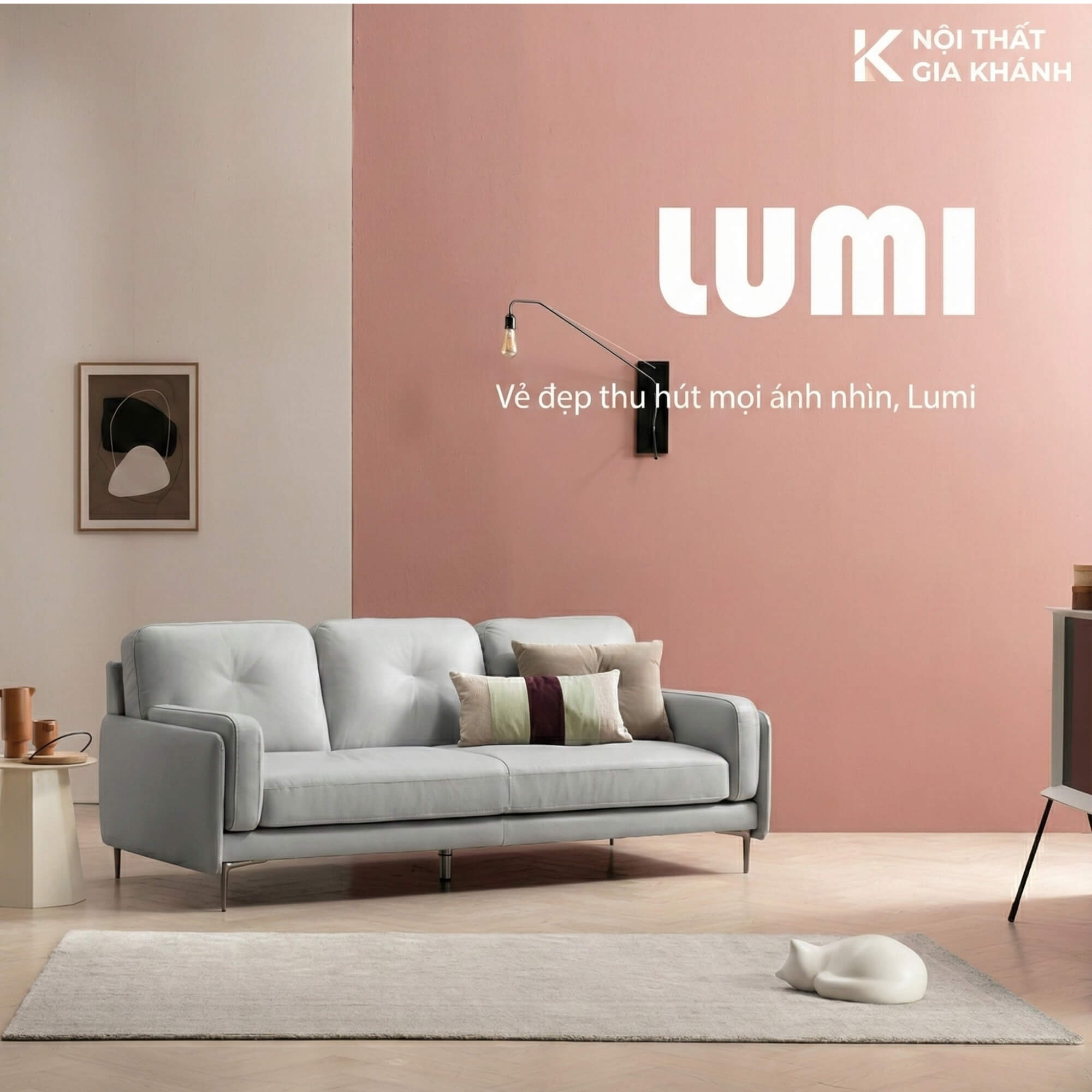 Sofa LUMI - Sofa Da Hiện Đại Thiết Kế Thanh Mảnh Cho Phòng Khách Tinh Tế