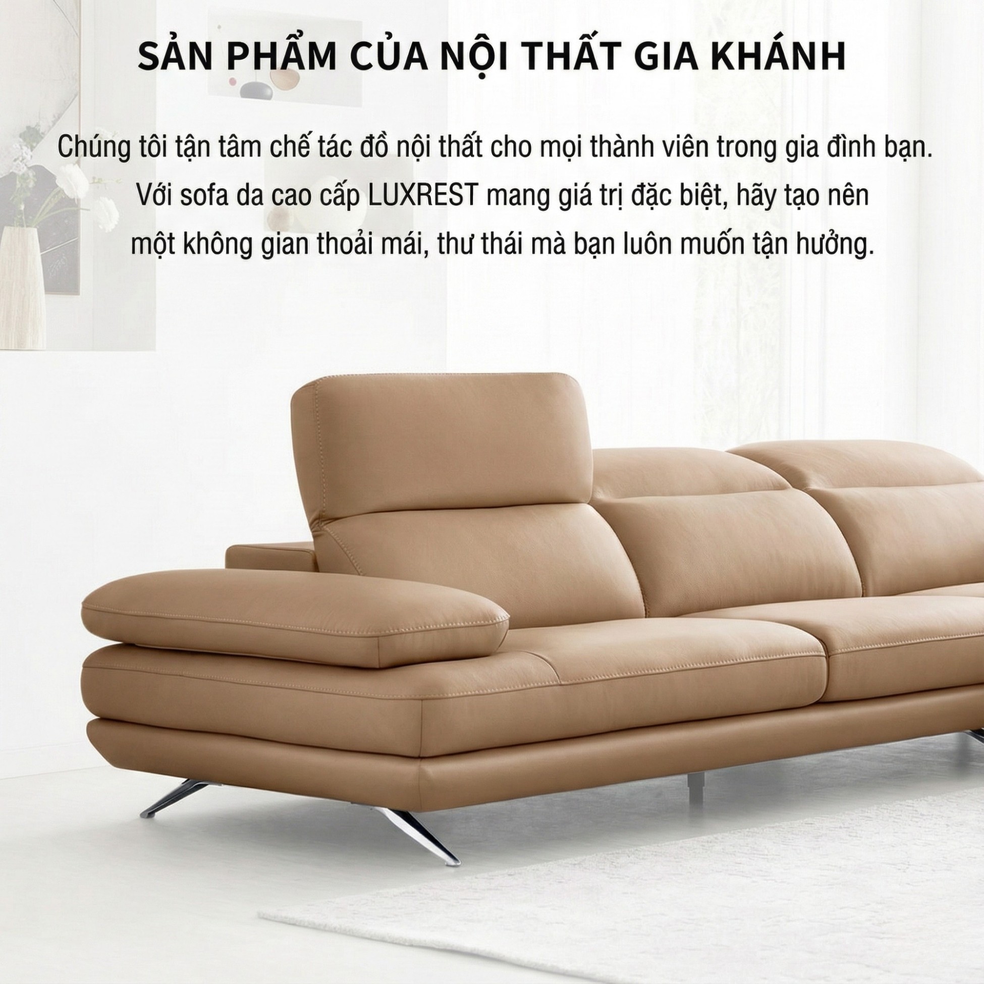 Sofa LUXREST – Sofa Da Dáng Văng Nghỉ Ngơi Êm Ái Cho Không Gian Sống Hiện Đại
