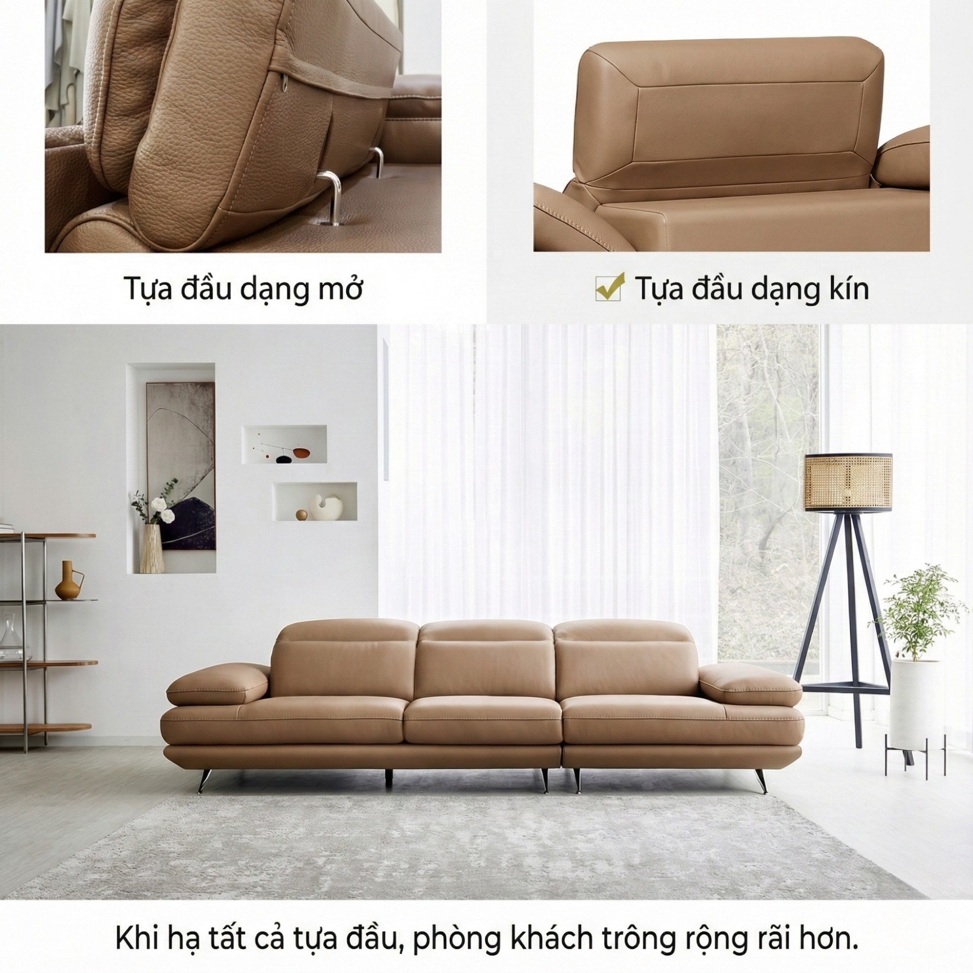 Sofa LUXREST – Sofa Da Dáng Văng Nghỉ Ngơi Êm Ái Cho Không Gian Sống Hiện Đại