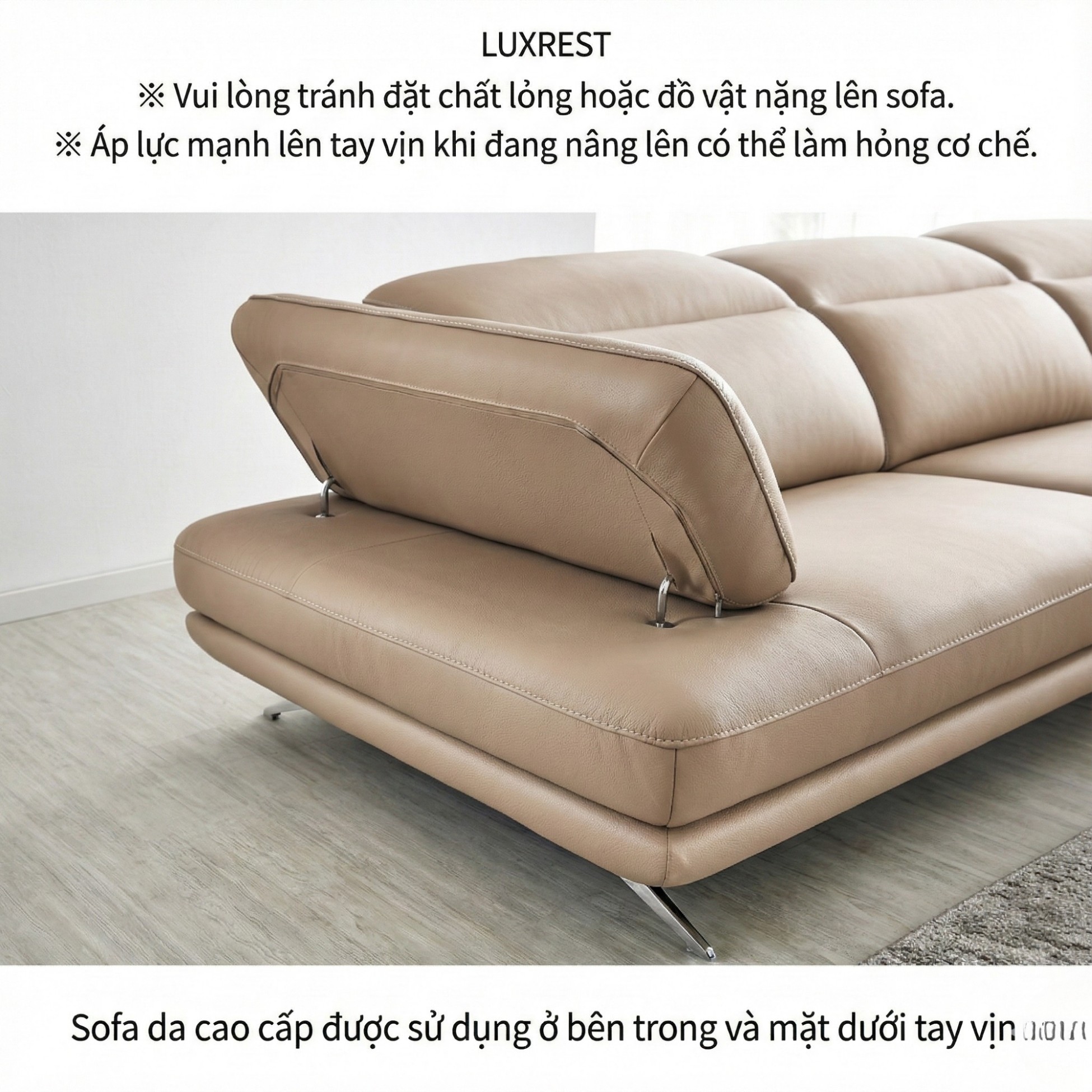 Sofa LUXREST – Sofa Da Dáng Văng Nghỉ Ngơi Êm Ái Cho Không Gian Sống Hiện Đại