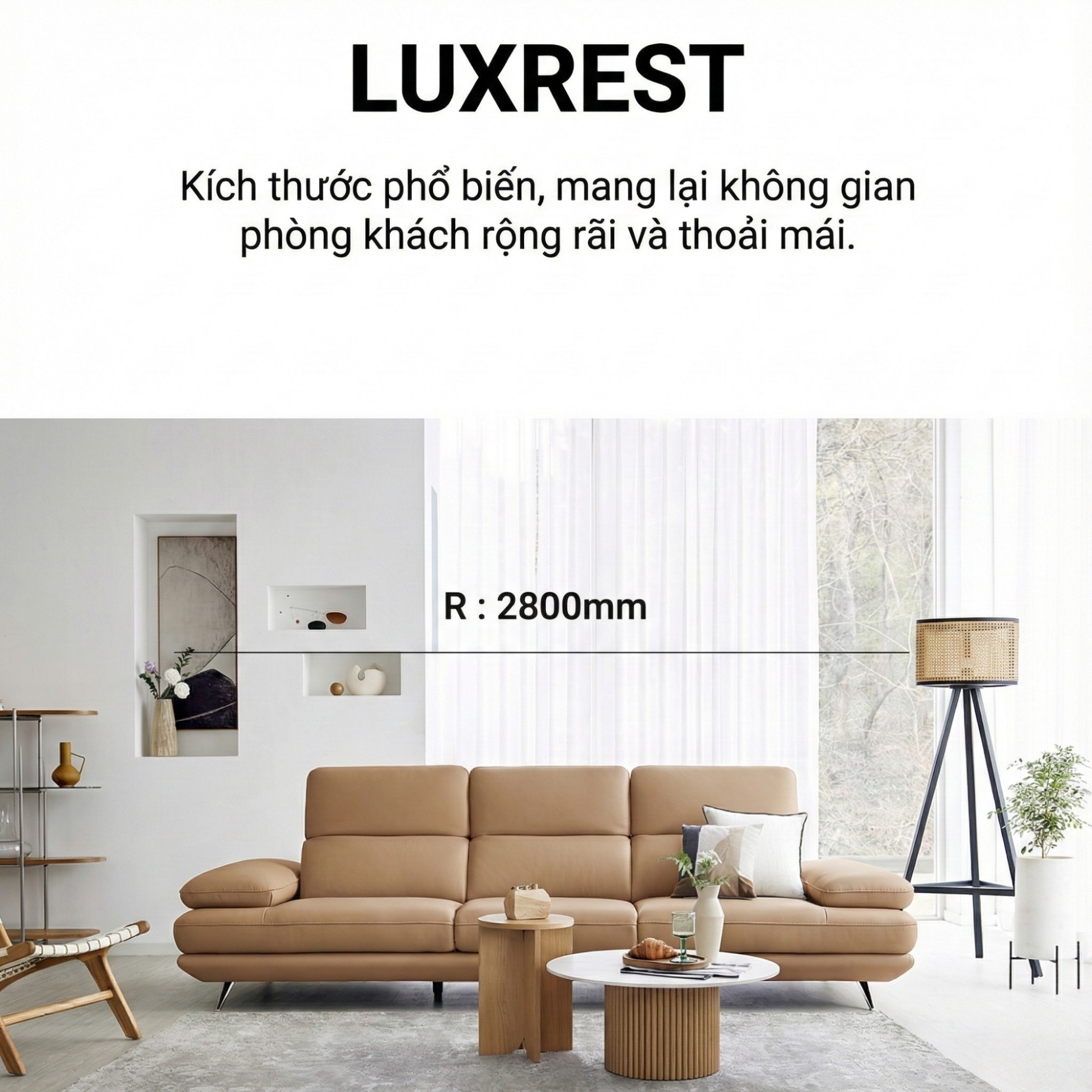 Sofa LUXREST – Sofa Da Dáng Văng Nghỉ Ngơi Êm Ái Cho Không Gian Sống Hiện Đại