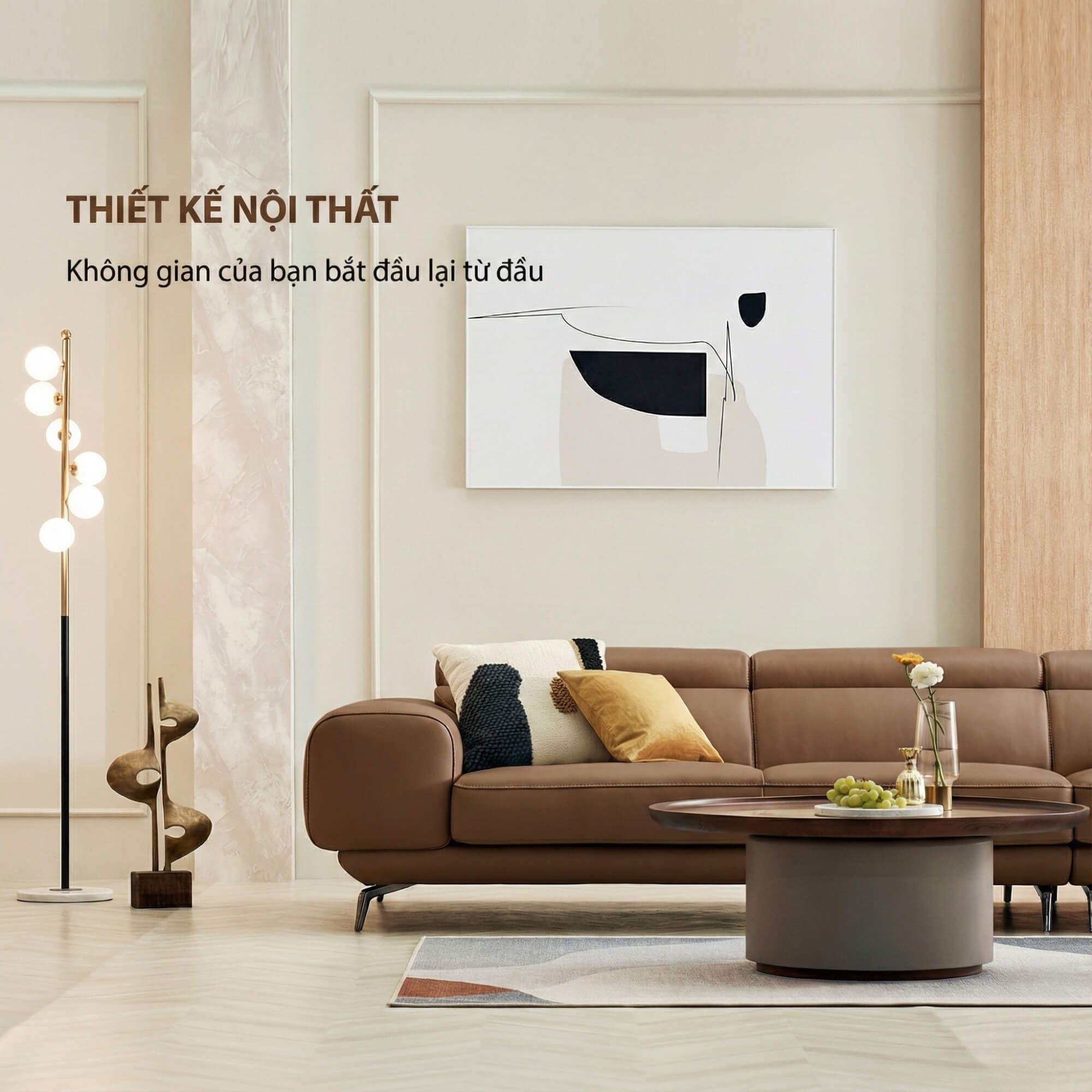 Sofa MELLARO - Sofa Da Dáng Băng 3 Chỗ Tựa Đầu Thông Minh Sang Trọng