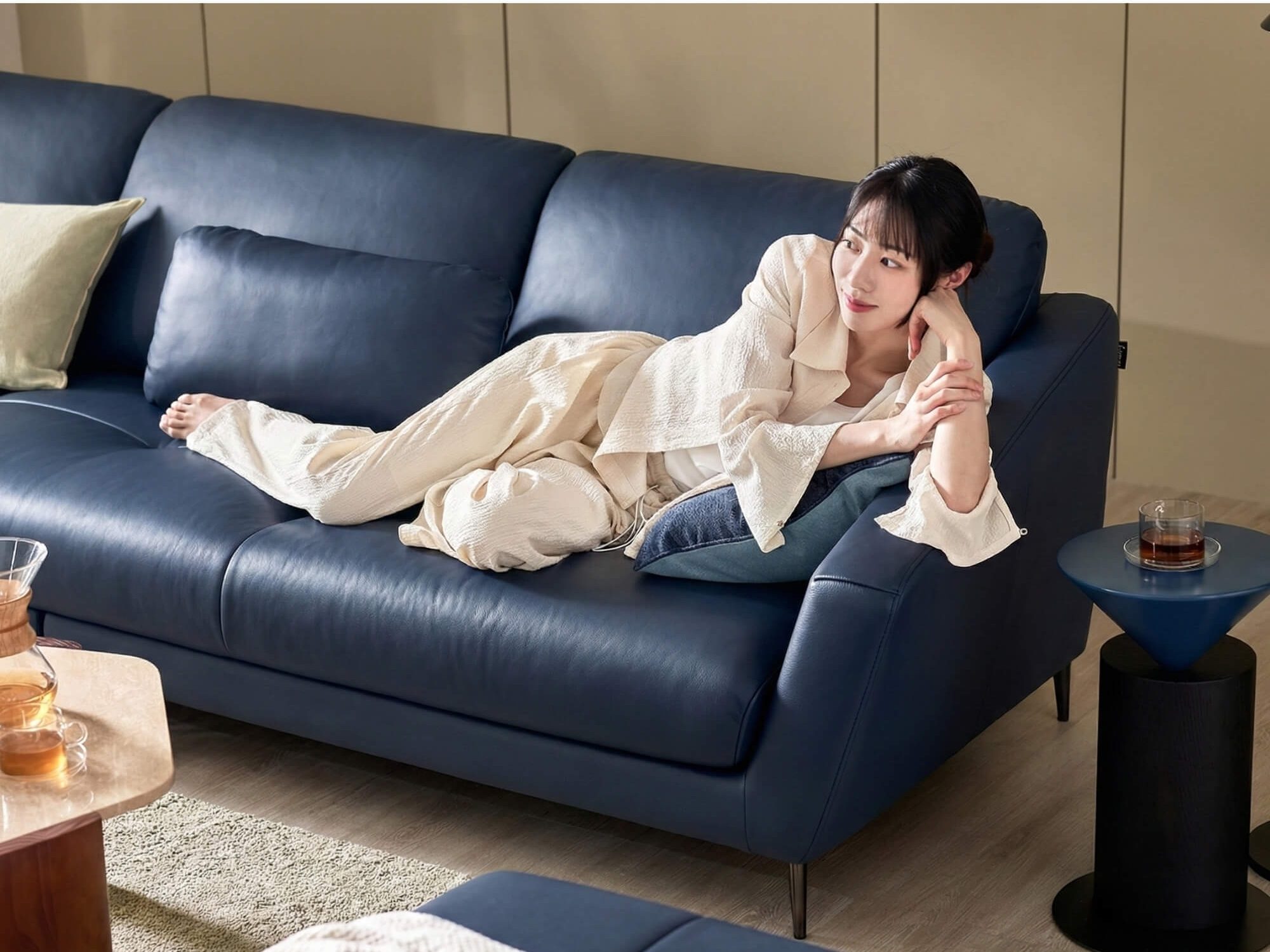 Sofa MELLOWAY - Sofa Băng Bọc Da Sang Trọng Cho Phòng Khách Hiện Đại