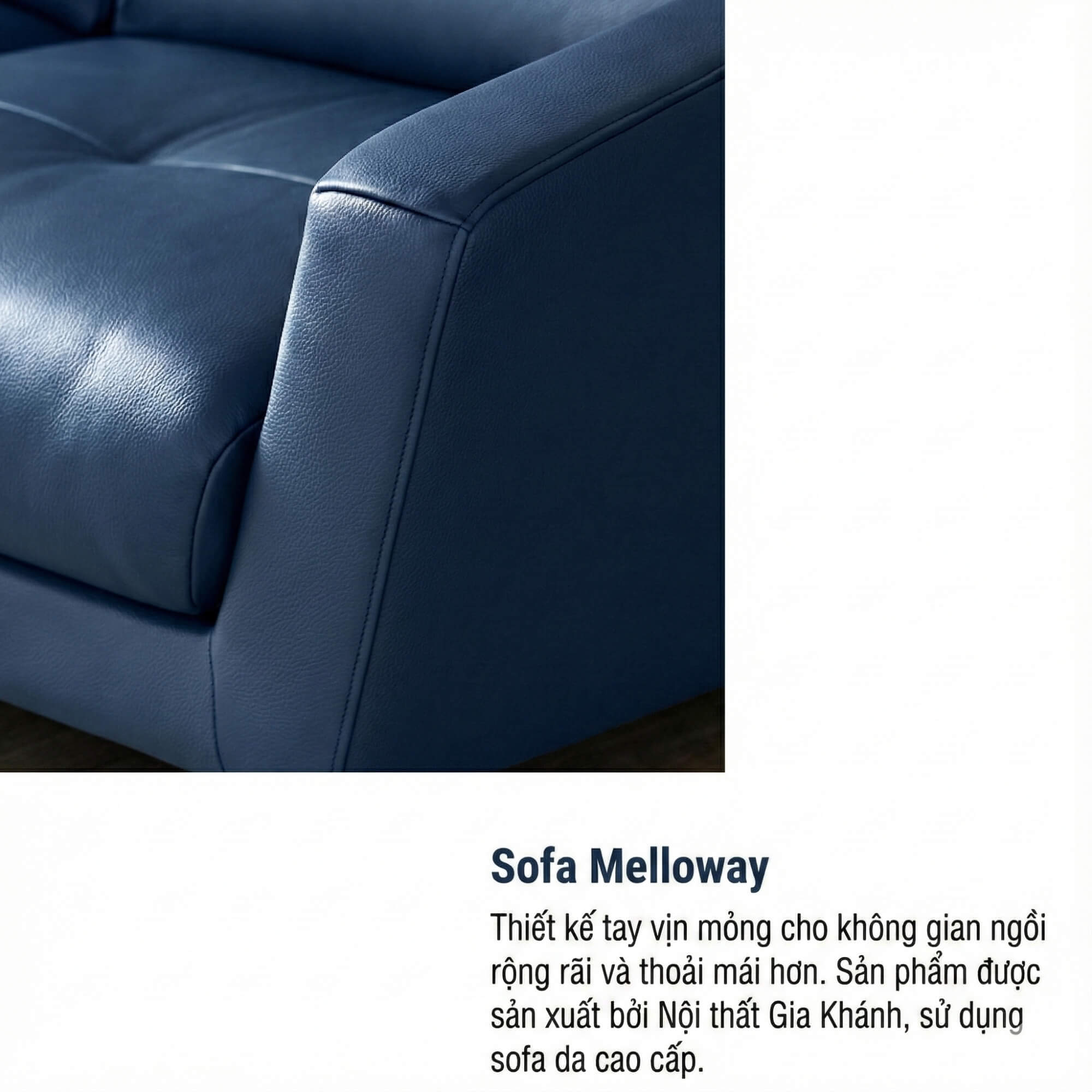Sofa MELLOWAY - Sofa Băng Bọc Da Sang Trọng Cho Phòng Khách Hiện Đại