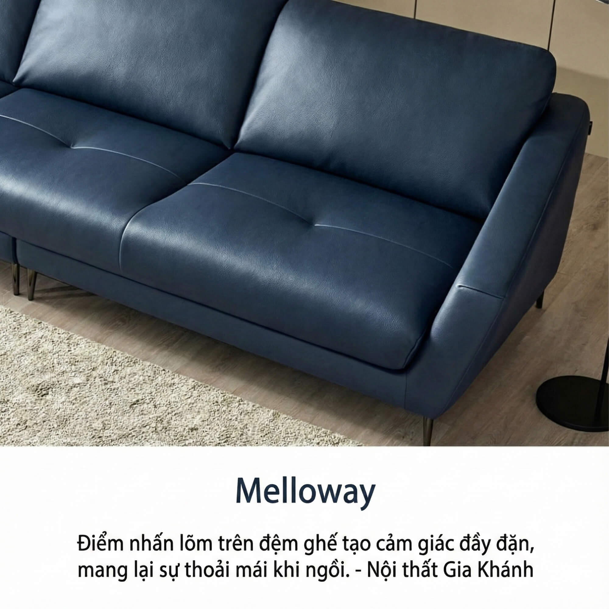 Sofa MELLOWAY - Sofa Băng Bọc Da Sang Trọng Cho Phòng Khách Hiện Đại