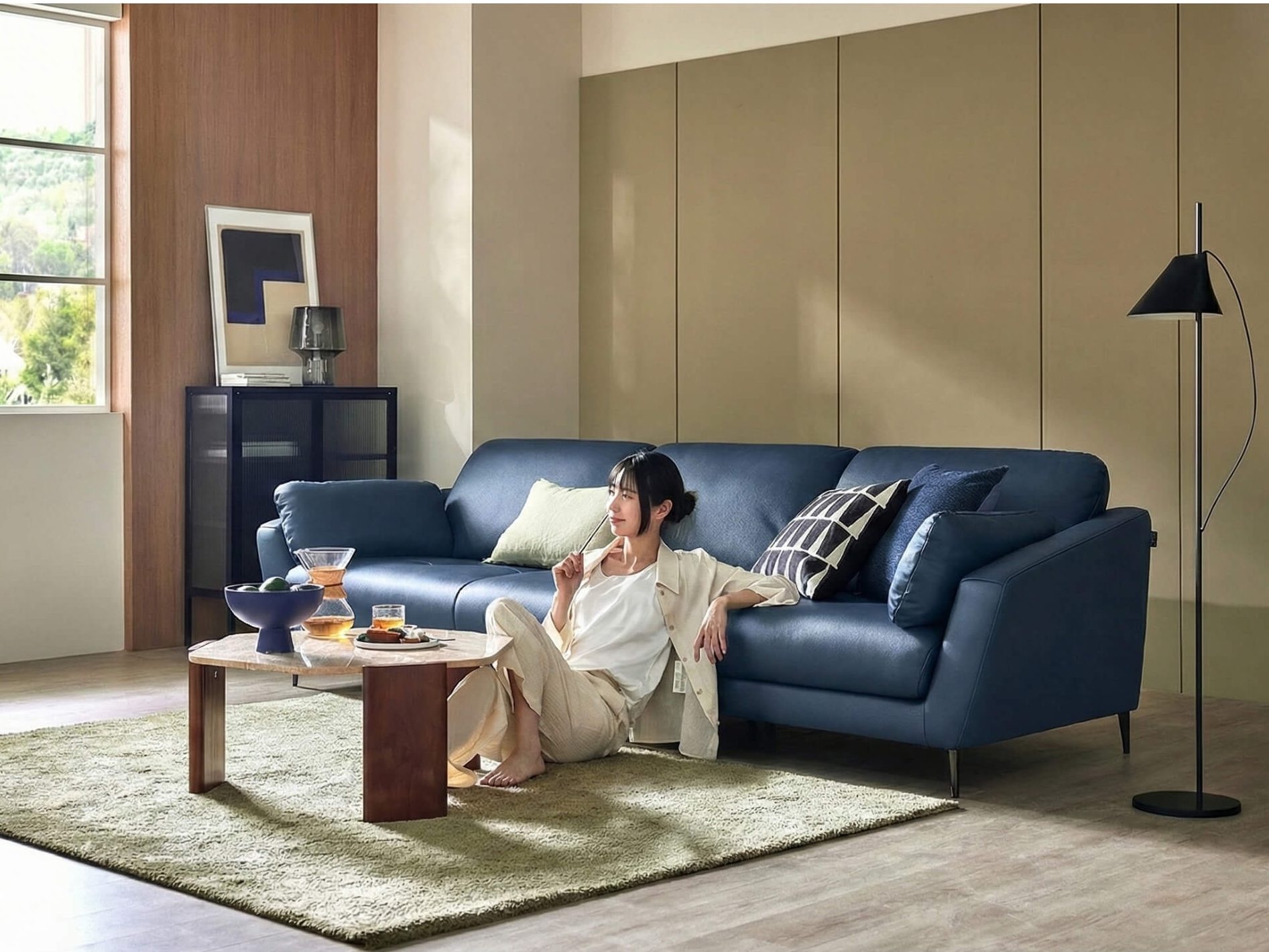 Sofa MELLOWAY - Sofa Băng Bọc Da Sang Trọng Cho Phòng Khách Hiện Đại
