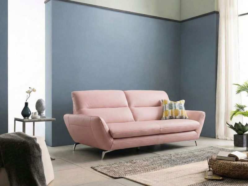 Sofa MELVIA - Sofa Thuyền 2 Chỗ Bọc Da Phong Cách Bắc Âu