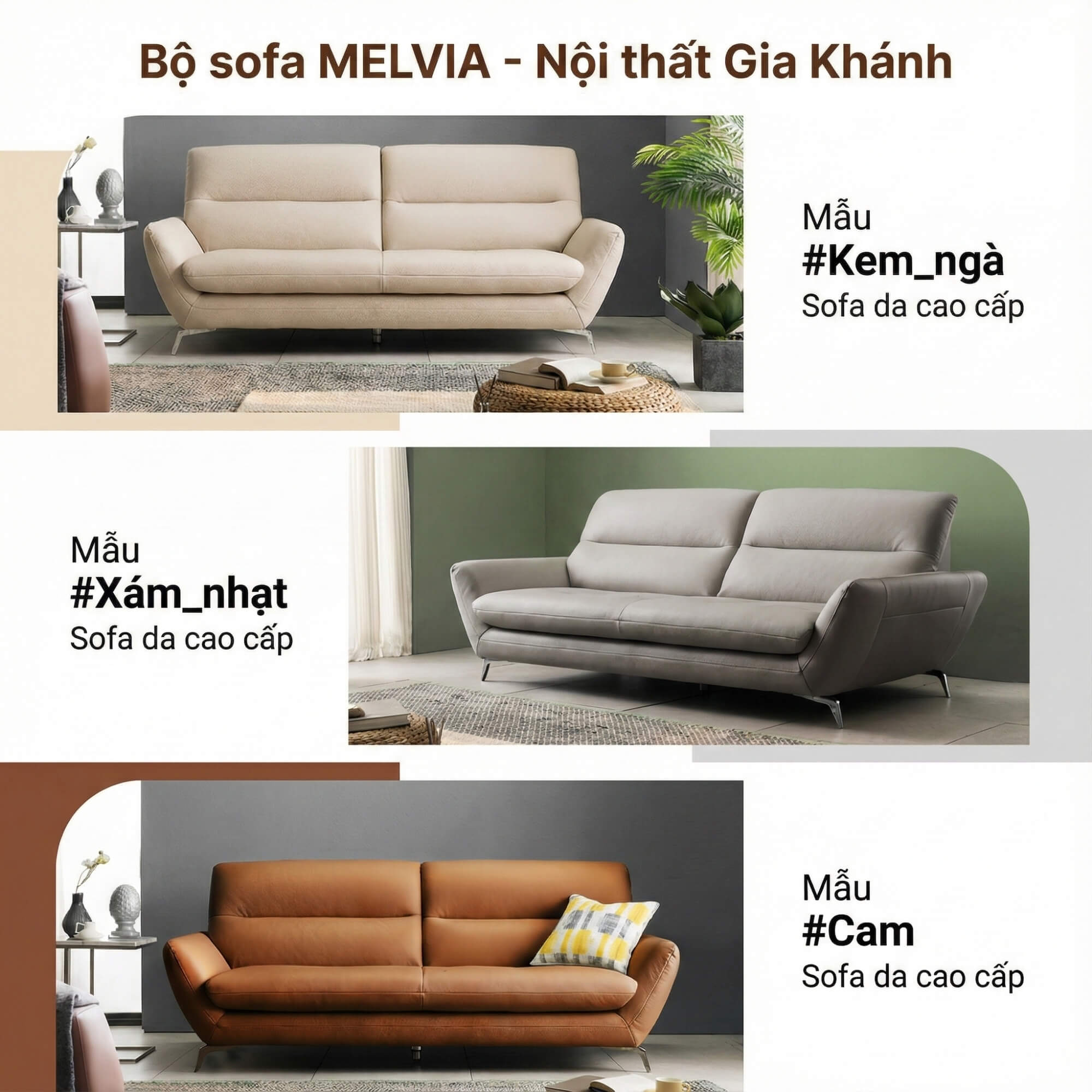 Sofa MELVIA - Sofa Thuyền 2 Chỗ Bọc Da Phong Cách Bắc Âu