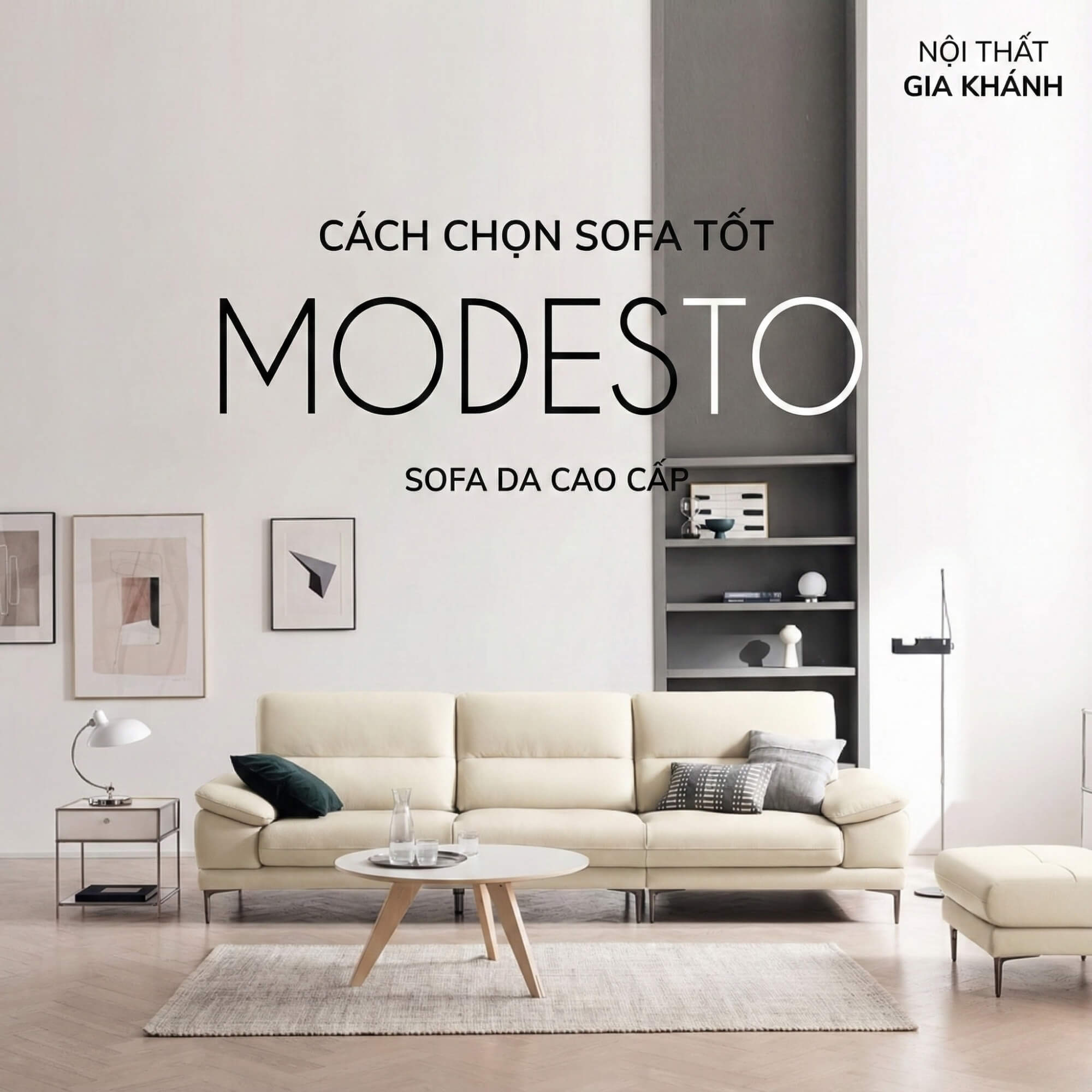 Sofa MODESTO – Sofa Da Dáng Băng Cao Cấp 4 Chỗ Tạy Vịn DayBed