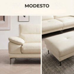 Sofa MODESTO – Sofa Da Dáng Băng Cao Cấp 4 Chỗ Tạy Vịn DayBed