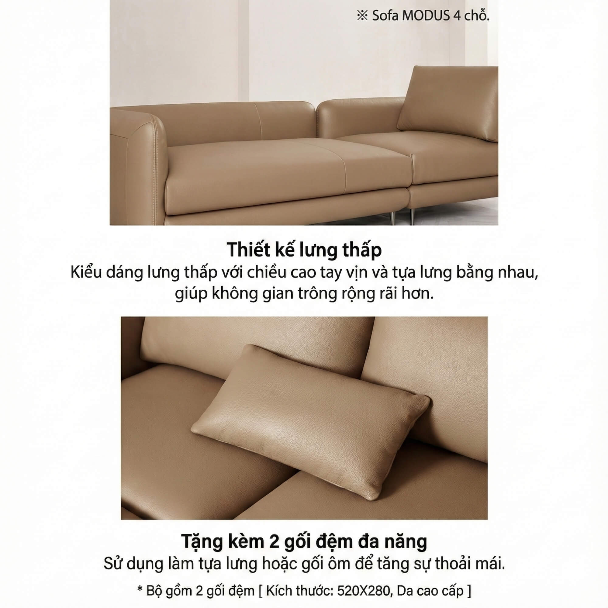 Sofa MODUS - Sofa Da Góc Chữ L Thiết Kế Module Thông Minh Và Linh Hoạt