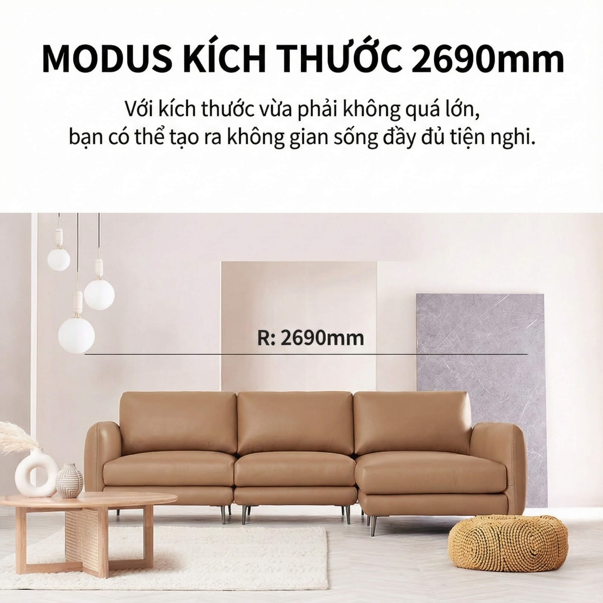 Sofa MODUS - Sofa Da Góc Chữ L Thiết Kế Module Thông Minh Và Linh Hoạt