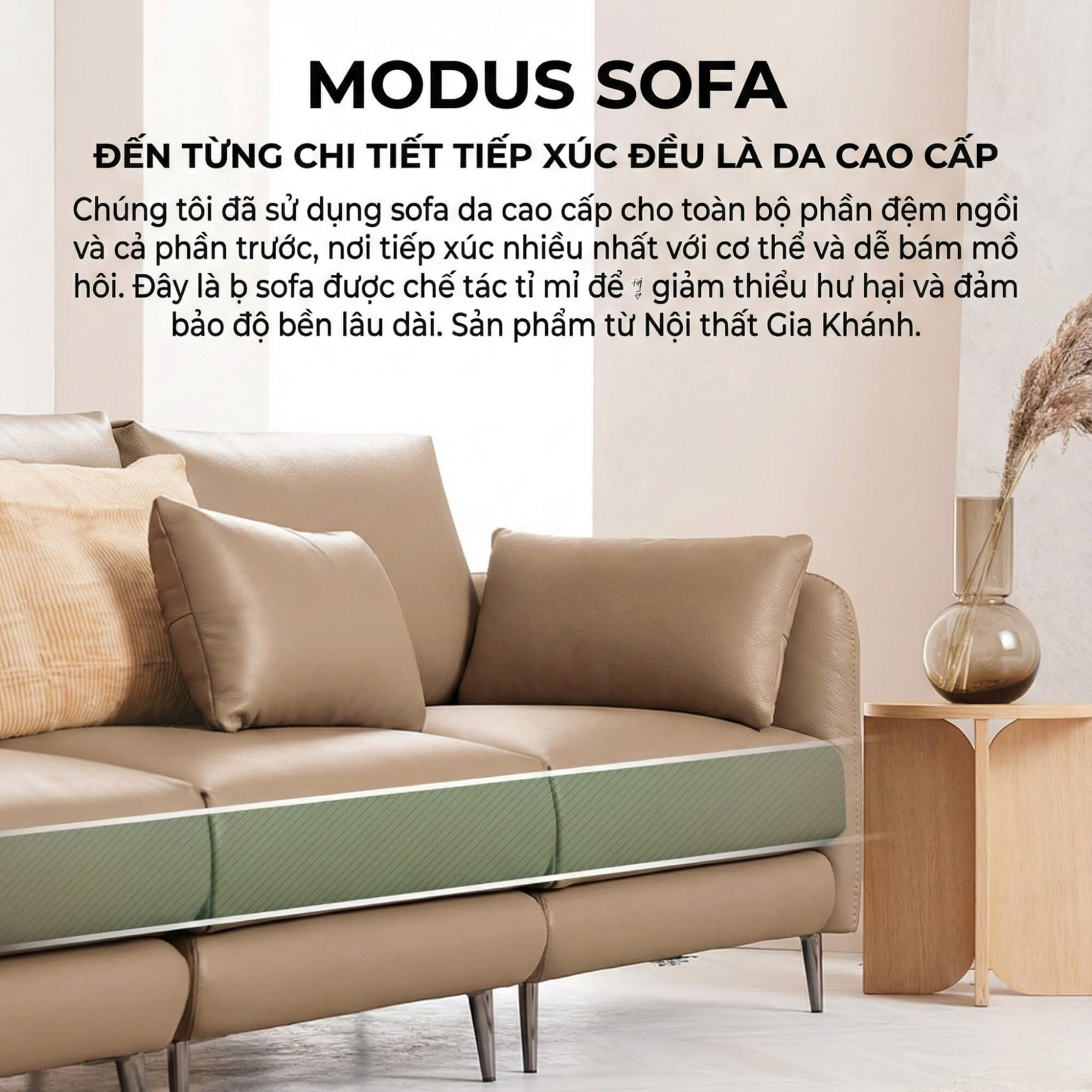 Sofa MODUS - Sofa Da Góc Chữ L Thiết Kế Module Thông Minh Và Linh Hoạt