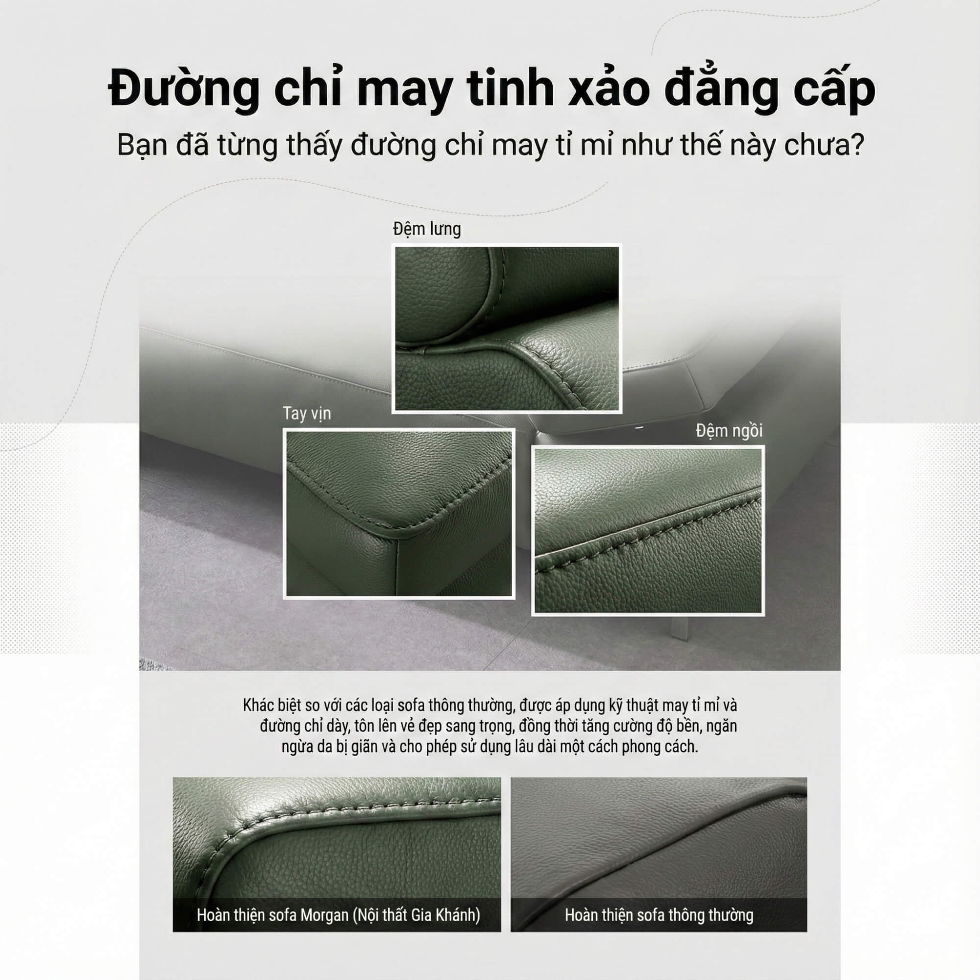 Sofa MORGAN - Sofa Da Lệch Góc Có Tựa Đầu Thông Minh Tuỳ Chỉnh