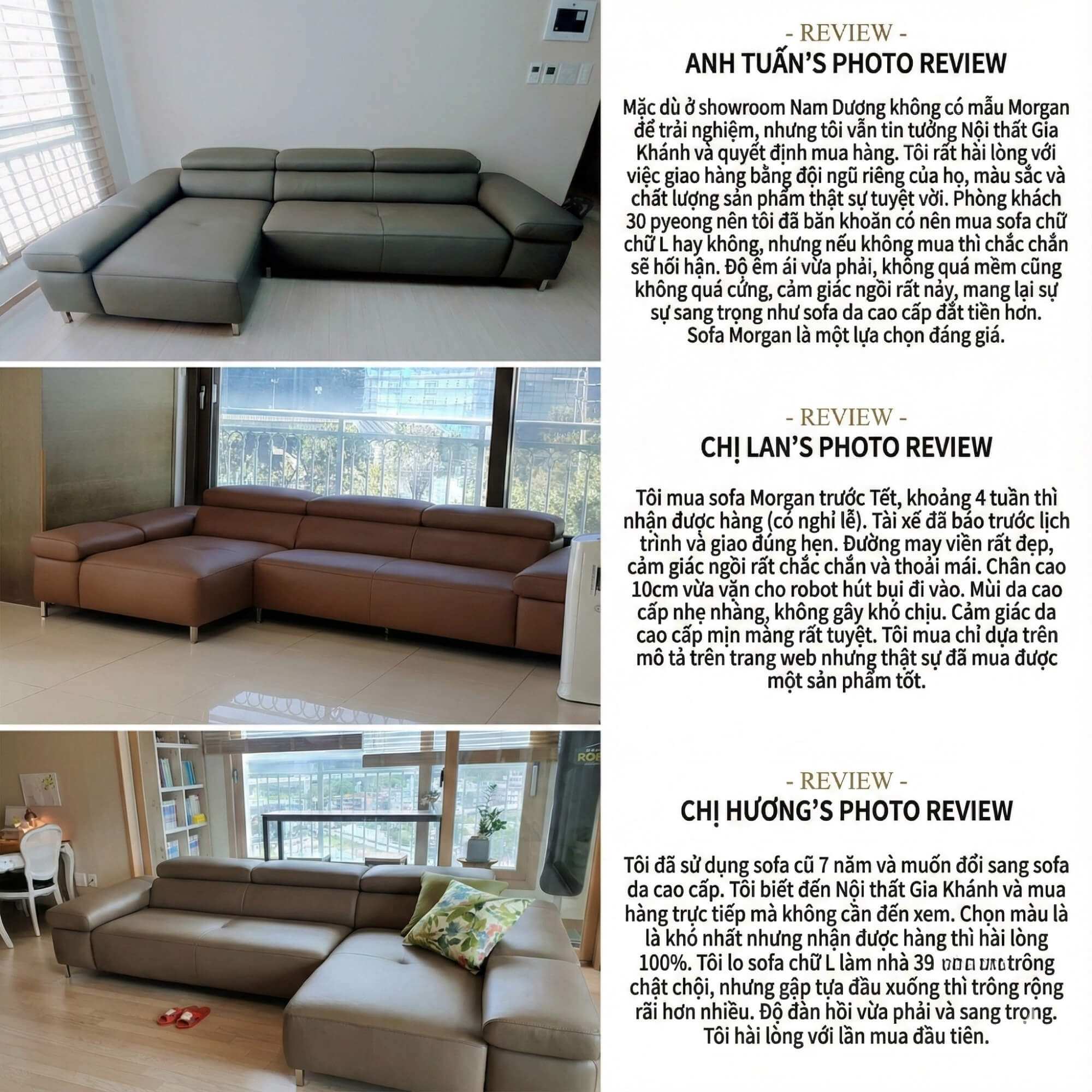 Sofa MORGAN - Sofa Da Lệch Góc Có Tựa Đầu Thông Minh Tuỳ Chỉnh