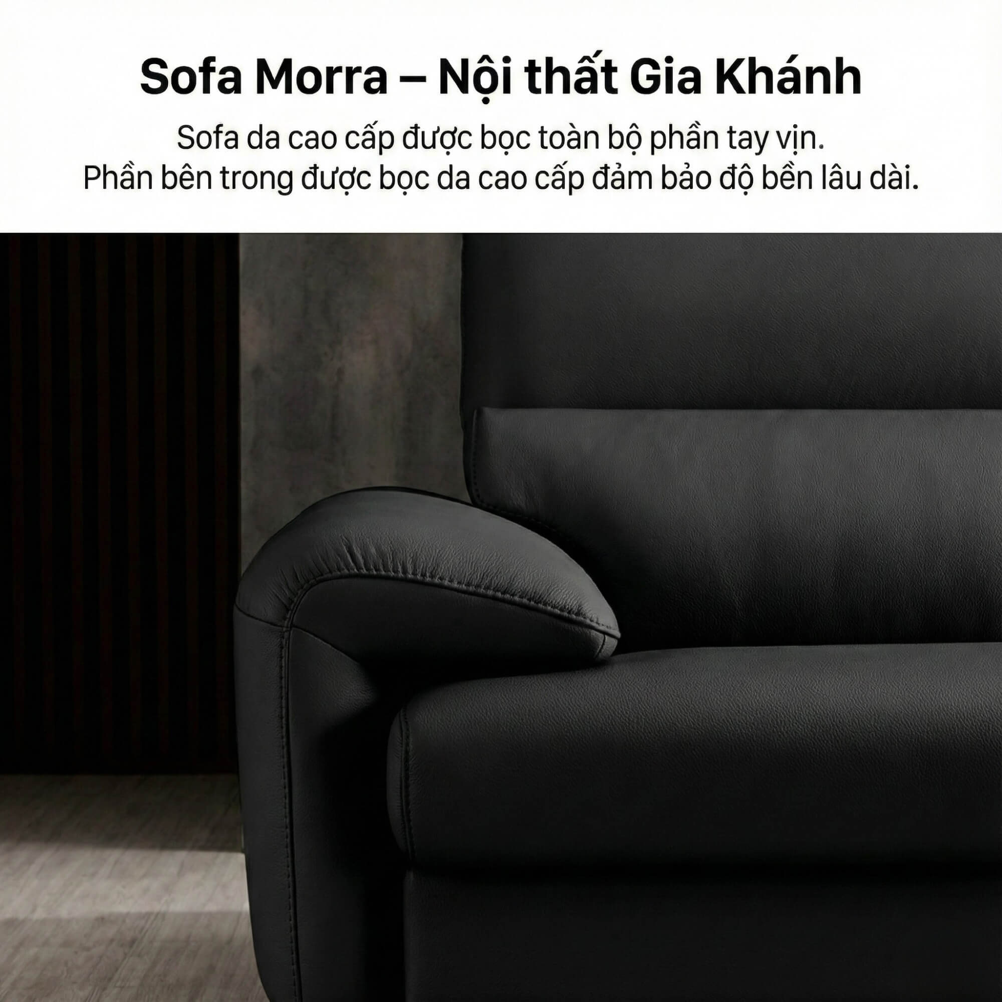 Sofa MORRA – Sofa Da Dáng Góc Hiện Đại Với Tựa Đầu Chức Năng Thư Giãn