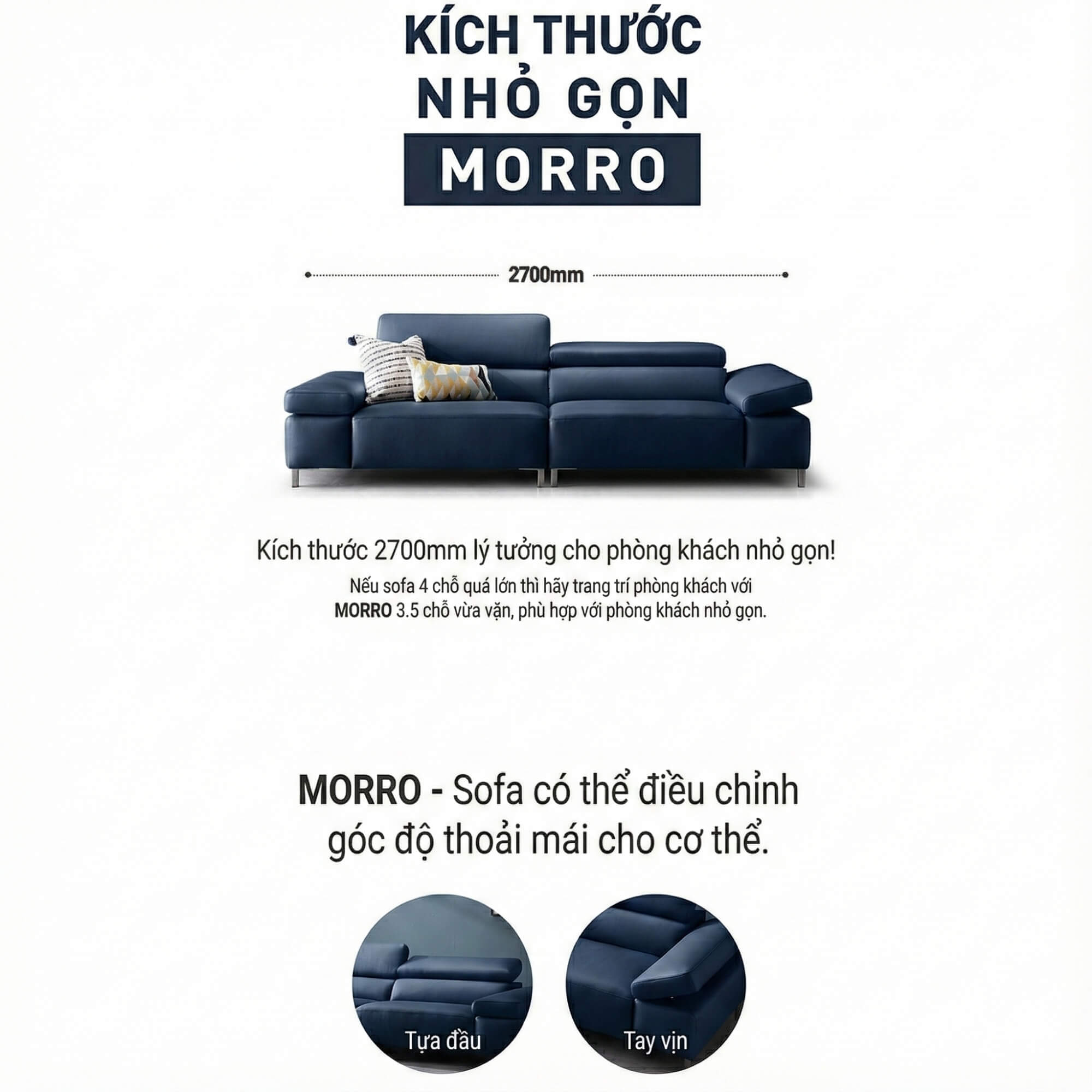 Sofa MORRO - Sofa Băng Thông Minh Thiết Kế Sang Trọng Bề Thế