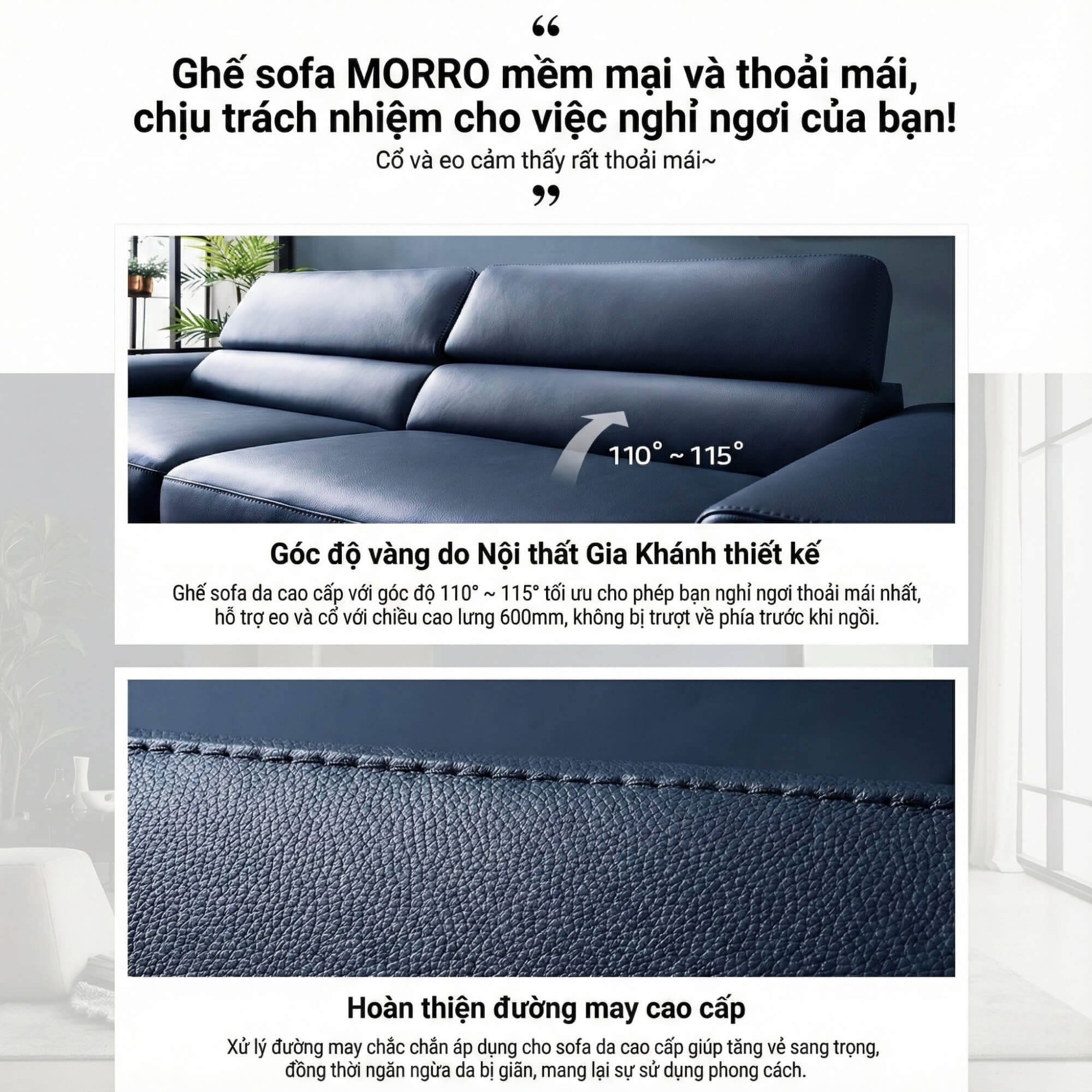 Sofa MORRO - Sofa Băng Thông Minh Thiết Kế Sang Trọng Bề Thế