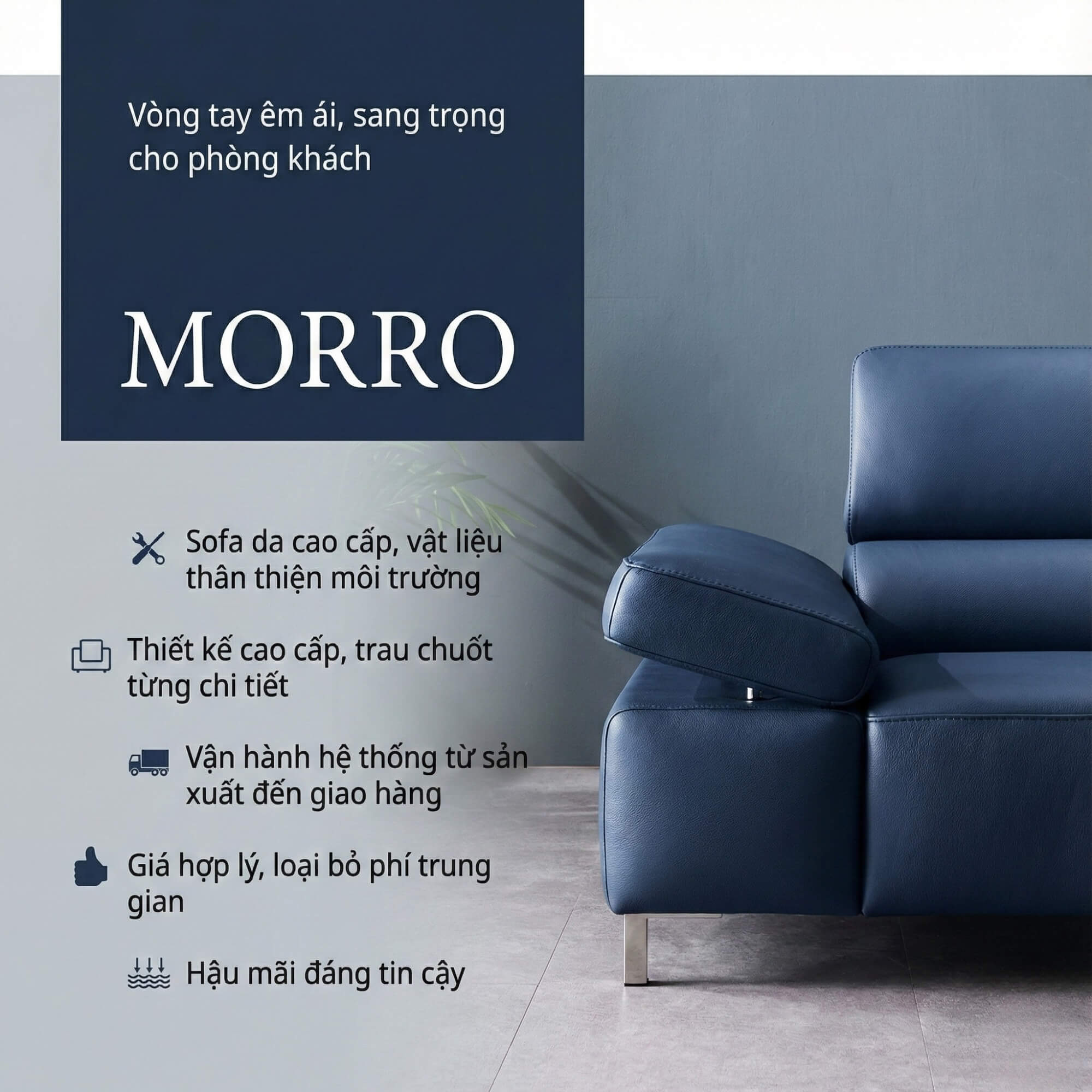 Sofa MORRO - Sofa Băng Thông Minh Thiết Kế Sang Trọng Bề Thế