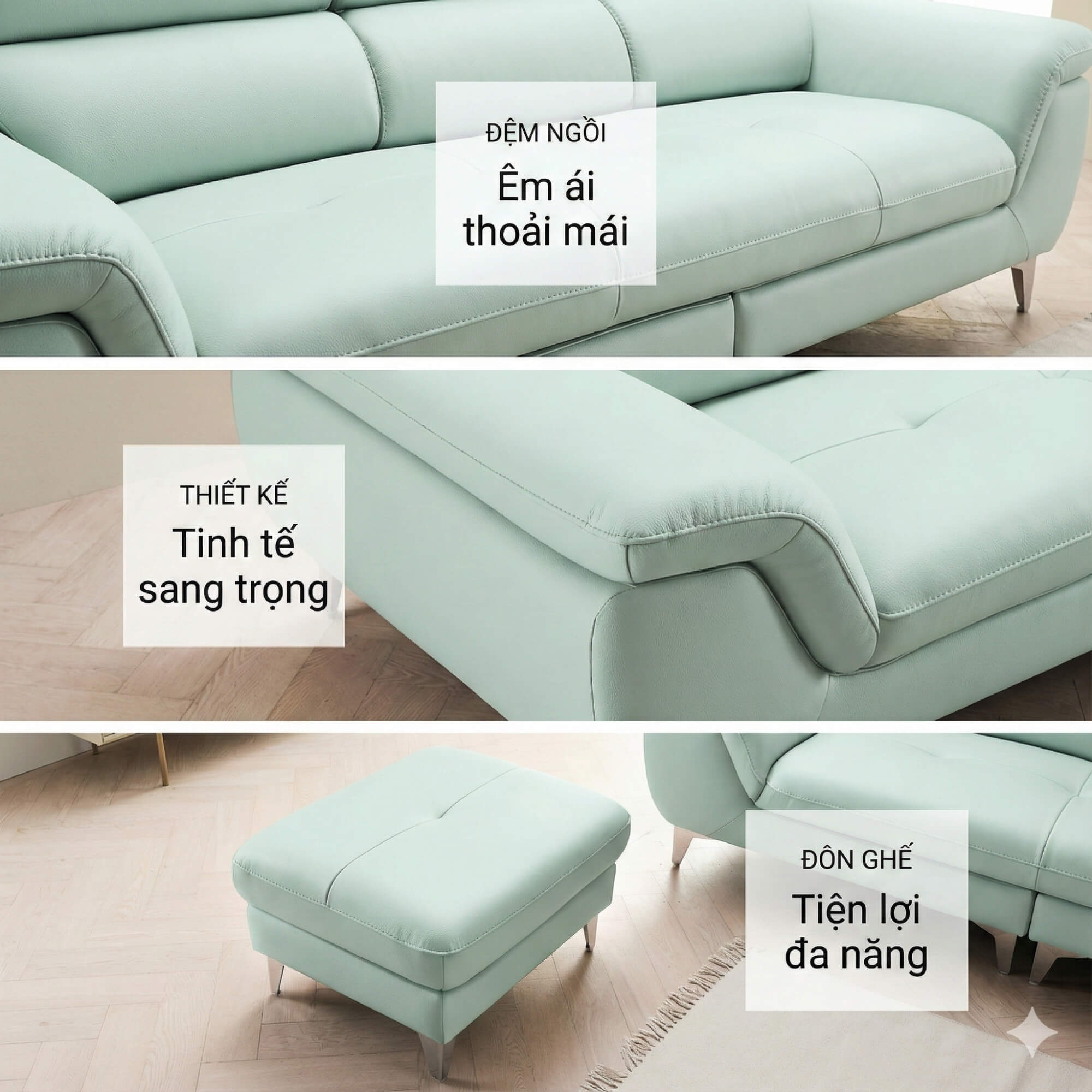 Sofa MYORA - Sofa Băng Thiết kế Đơn Giản Phù Hợp Mọi Không Gian