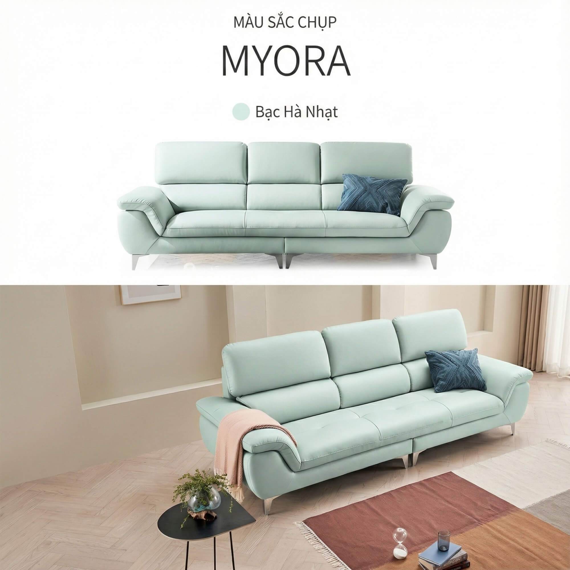 Sofa MYORA - Sofa Băng Thiết kế Đơn Giản Phù Hợp Mọi Không Gian