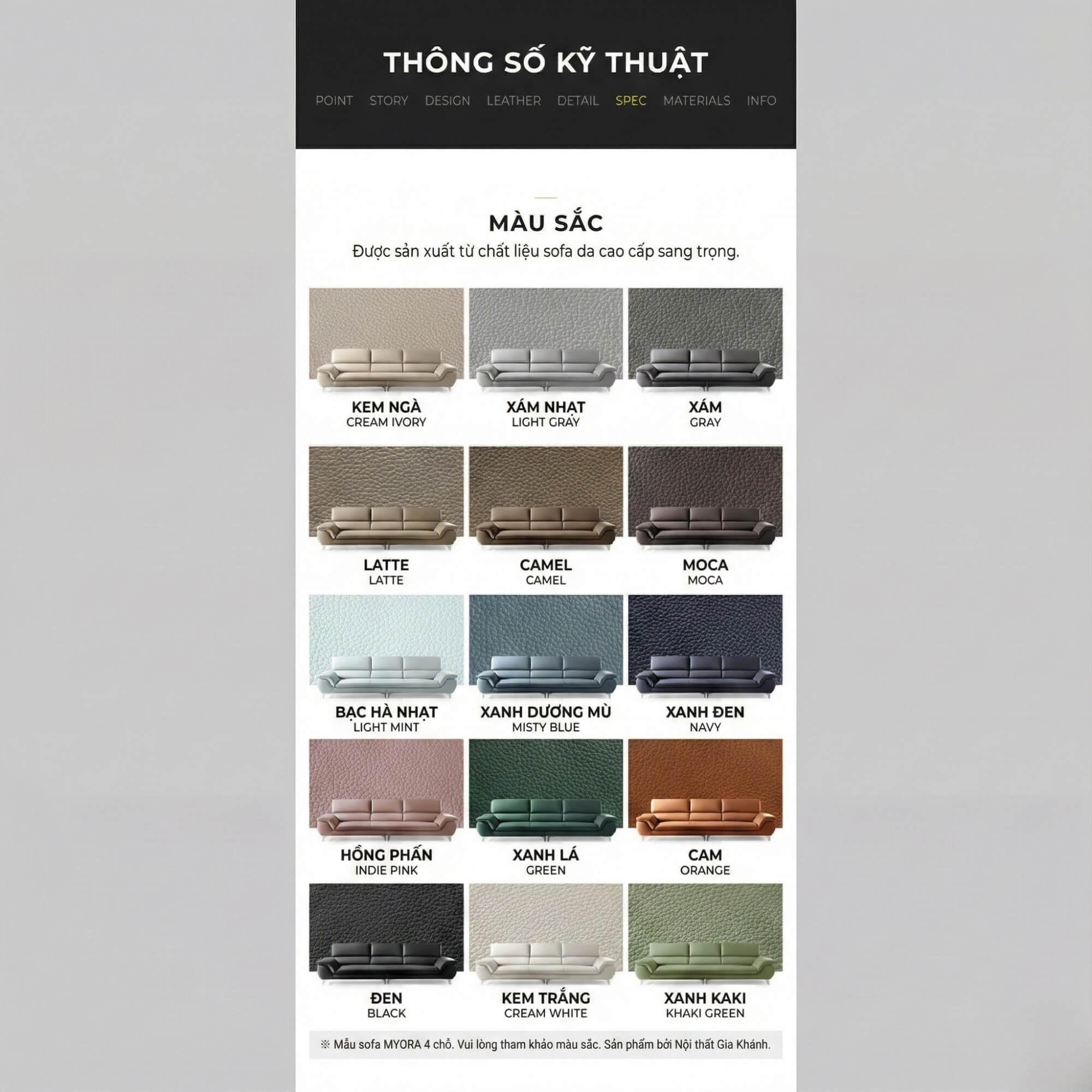 Sofa MYORA - Sofa Băng Thiết kế Đơn Giản Phù Hợp Mọi Không Gian