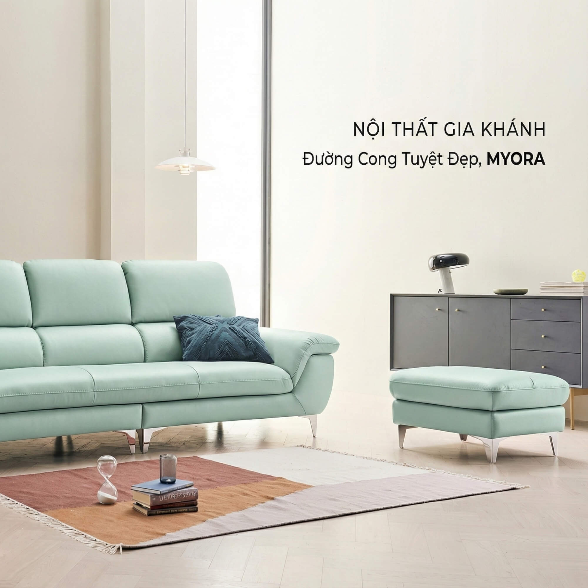 Sofa MYORA - Sofa Băng Thiết kế Đơn Giản Phù Hợp Mọi Không Gian