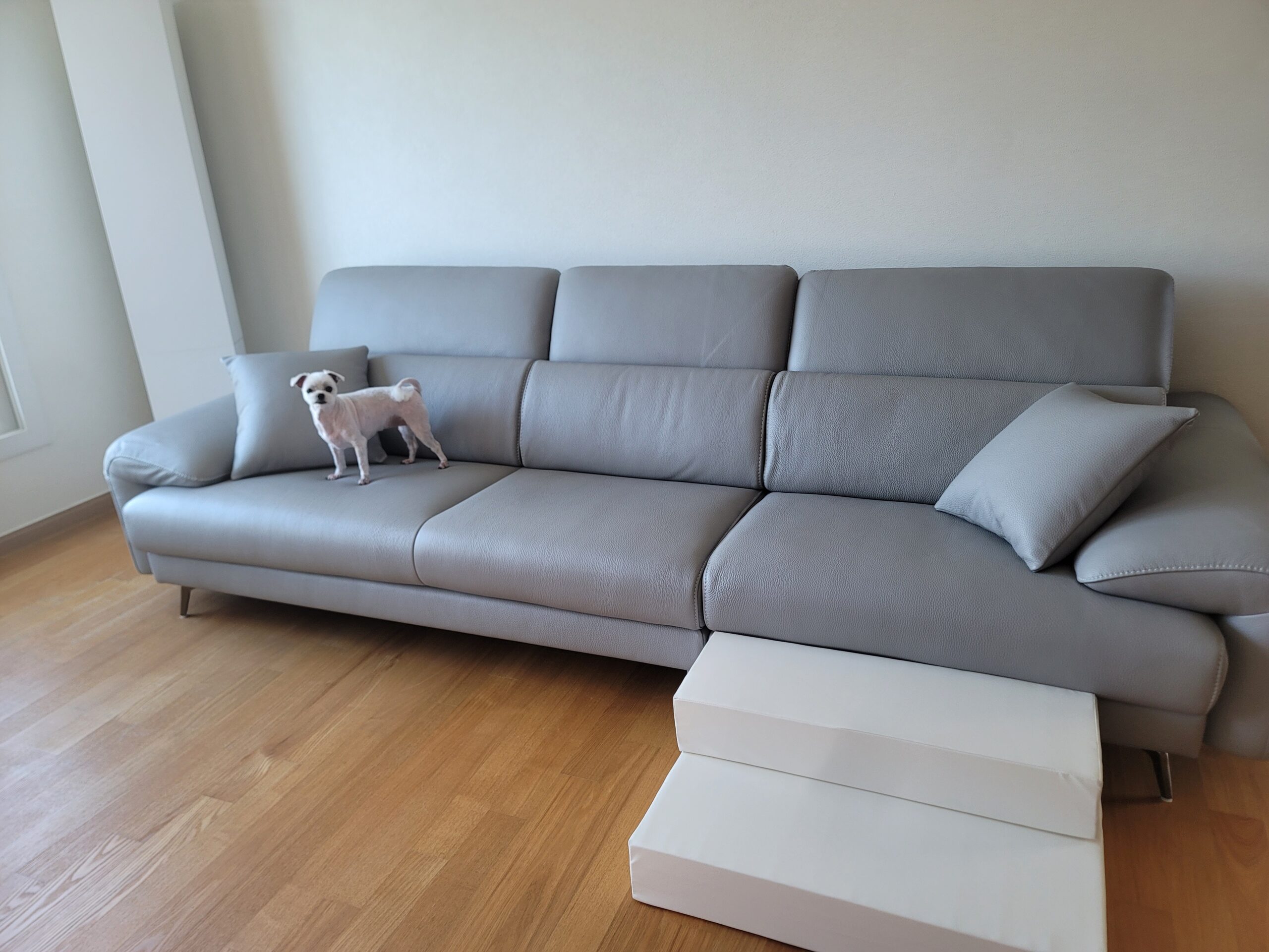 Sofa MORRA – Sofa Da Dáng Góc Hiện Đại Với Tựa Đầu Chức Năng Thư Giãn