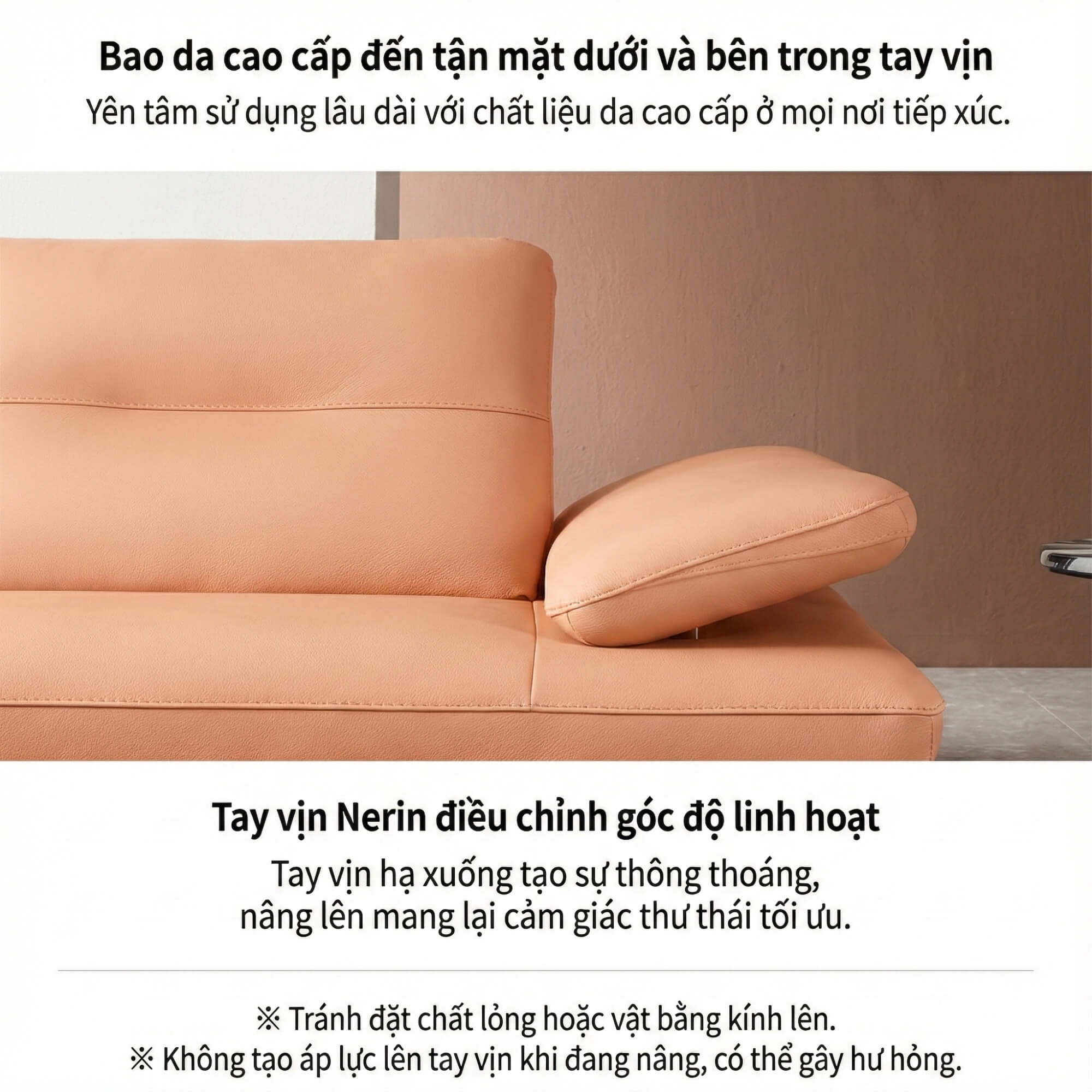 Sofa NERIN – Sofa Góc Bọc Da Cao Cấp Với Tựa Tay Vịn Điều Chỉnh Thông Minh 