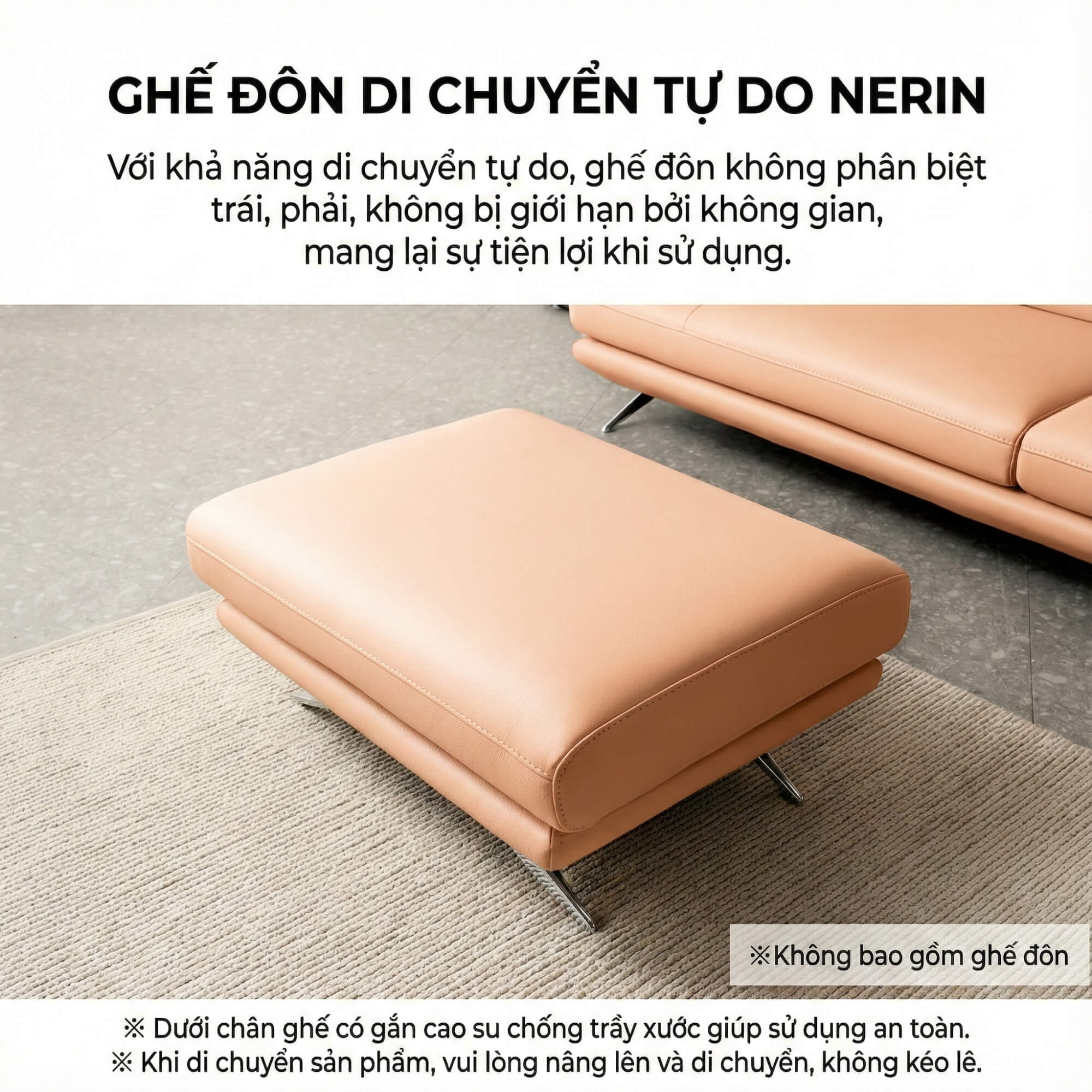 Sofa NERIN – Sofa Góc Bọc Da Cao Cấp Với Tựa Tay Vịn Điều Chỉnh Thông Minh 